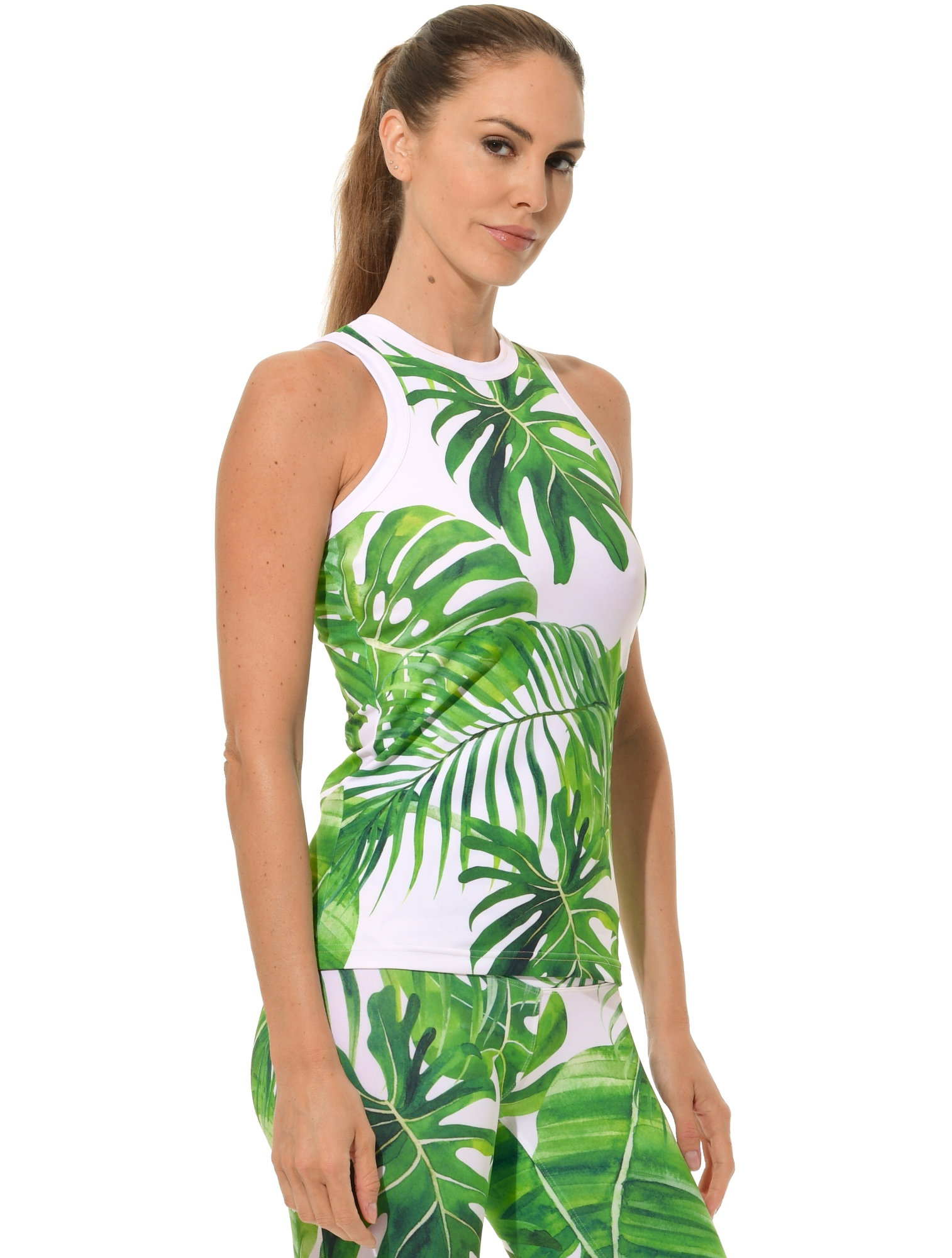 Monstera Print Tank Top