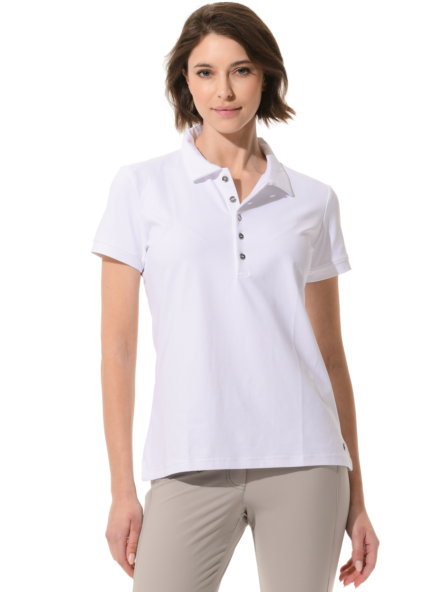 Jersey golf polo shirt white