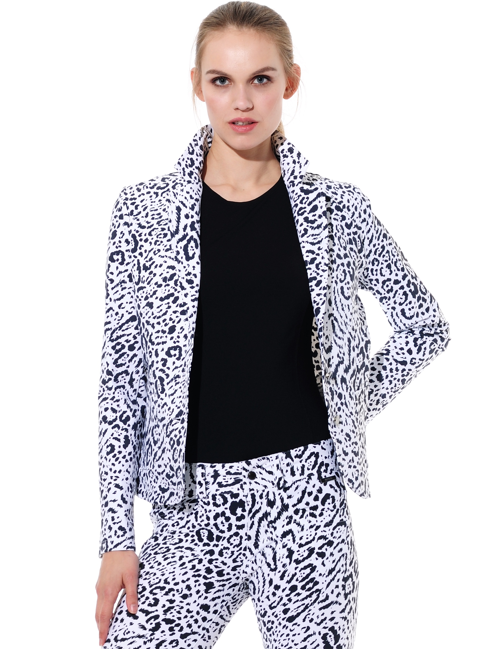 Ocelot Print Blazer black/white