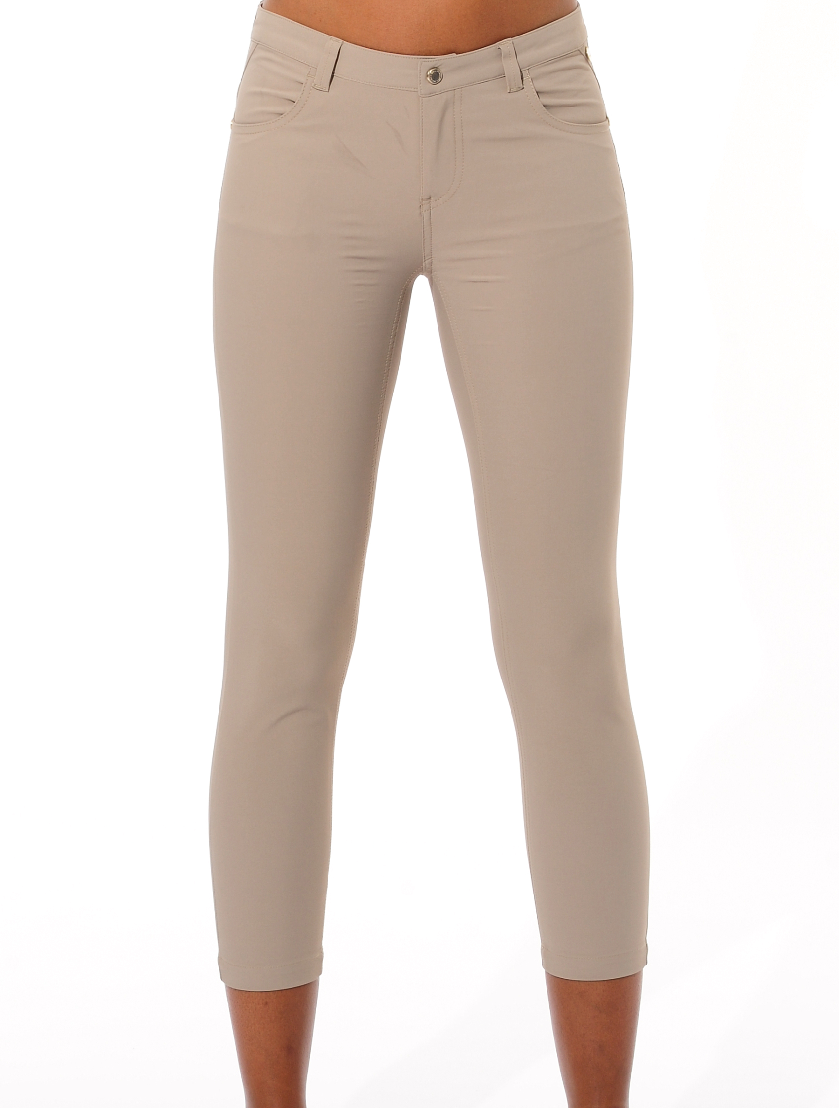 4way stretch cropped 5pockets taupe 