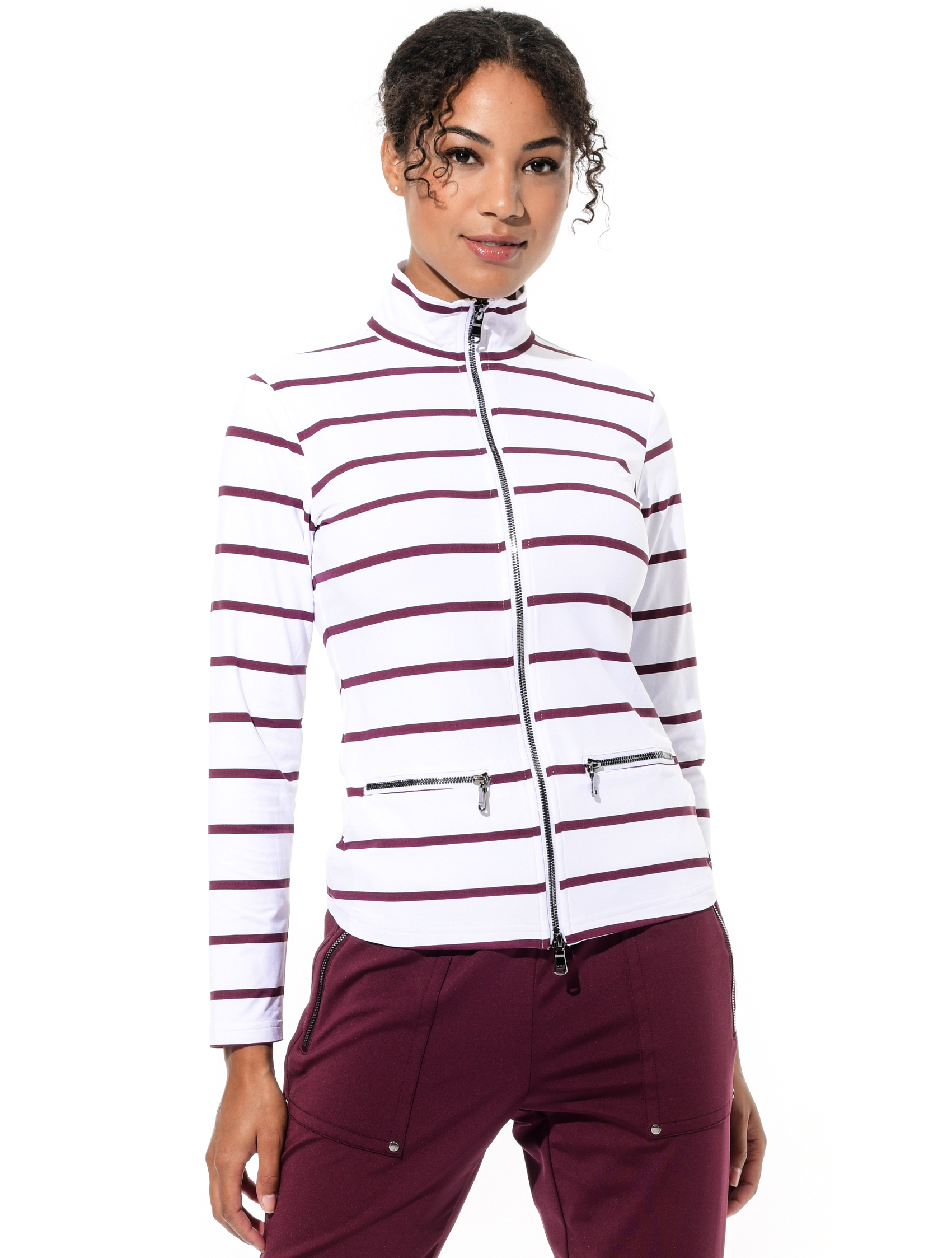 Sailor print jacket burgundy