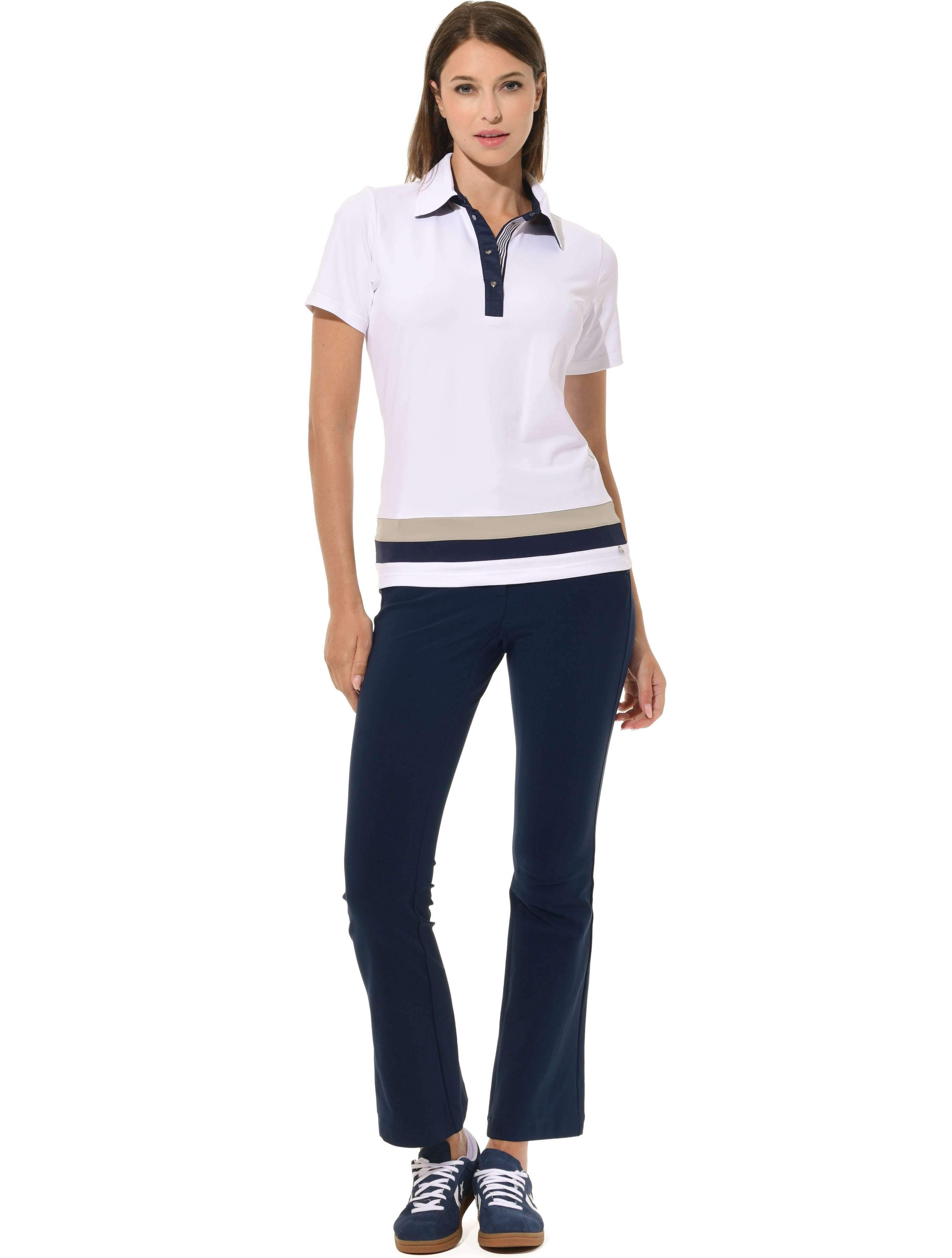 Bi-Stretch Gabardine Flared Chinos navy