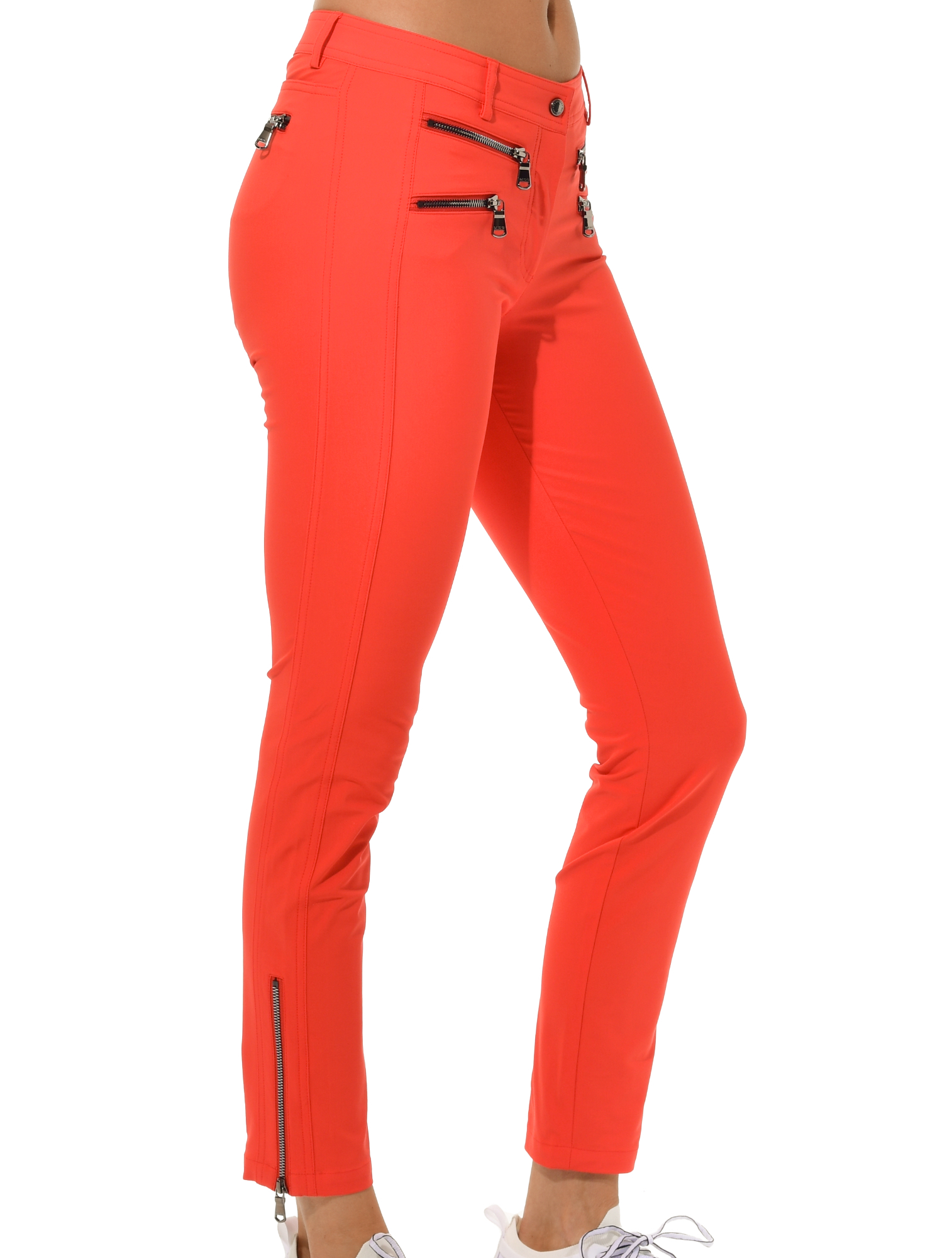 4way Stretch Double Zip Ankle Pants grapefruit