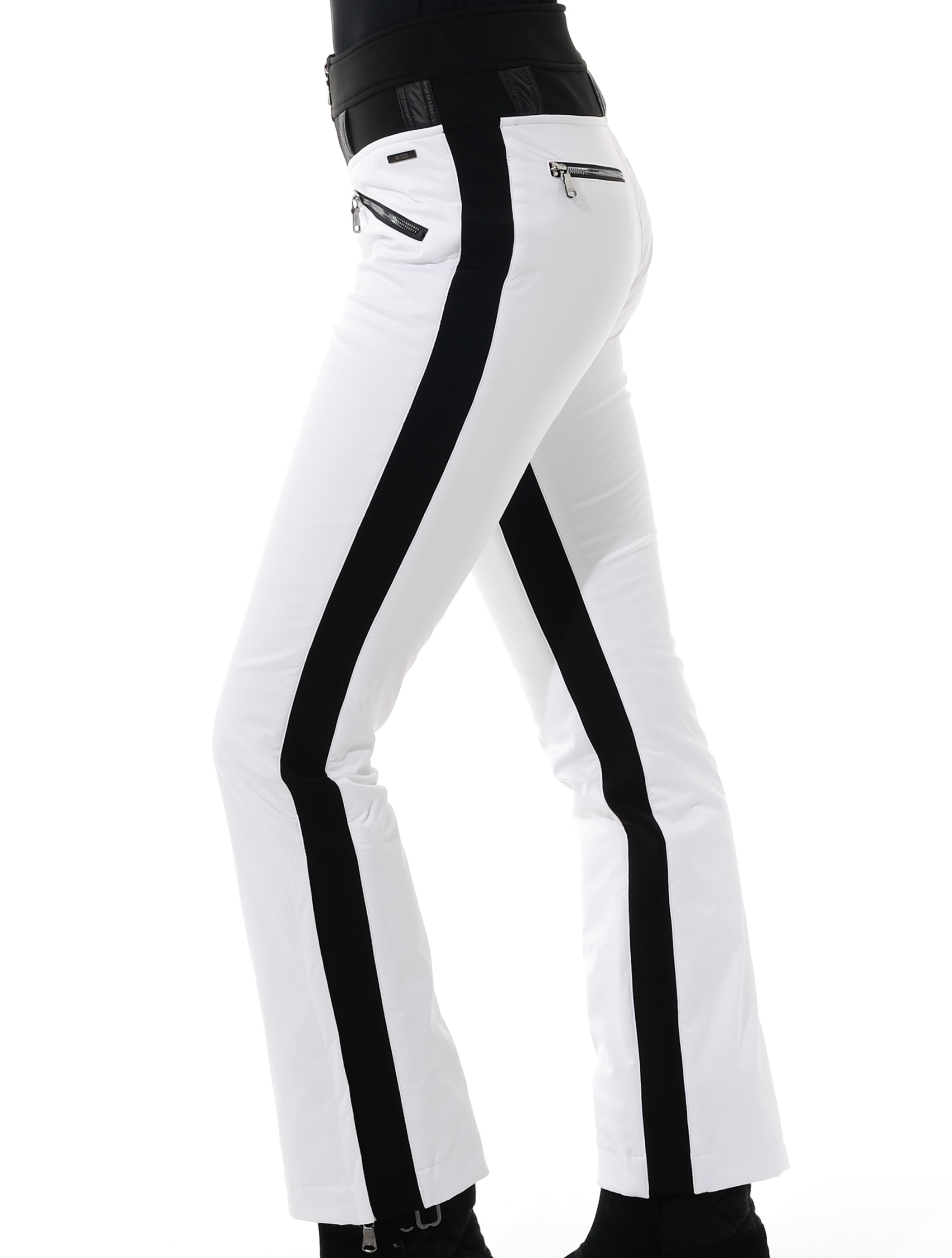 stretch ski pants white/black 