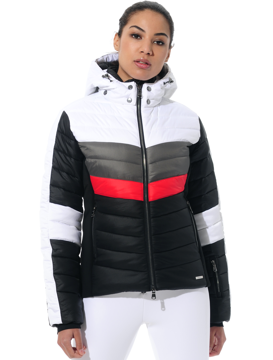 Skijacke mit 4way Stretch Einsätzen black/red