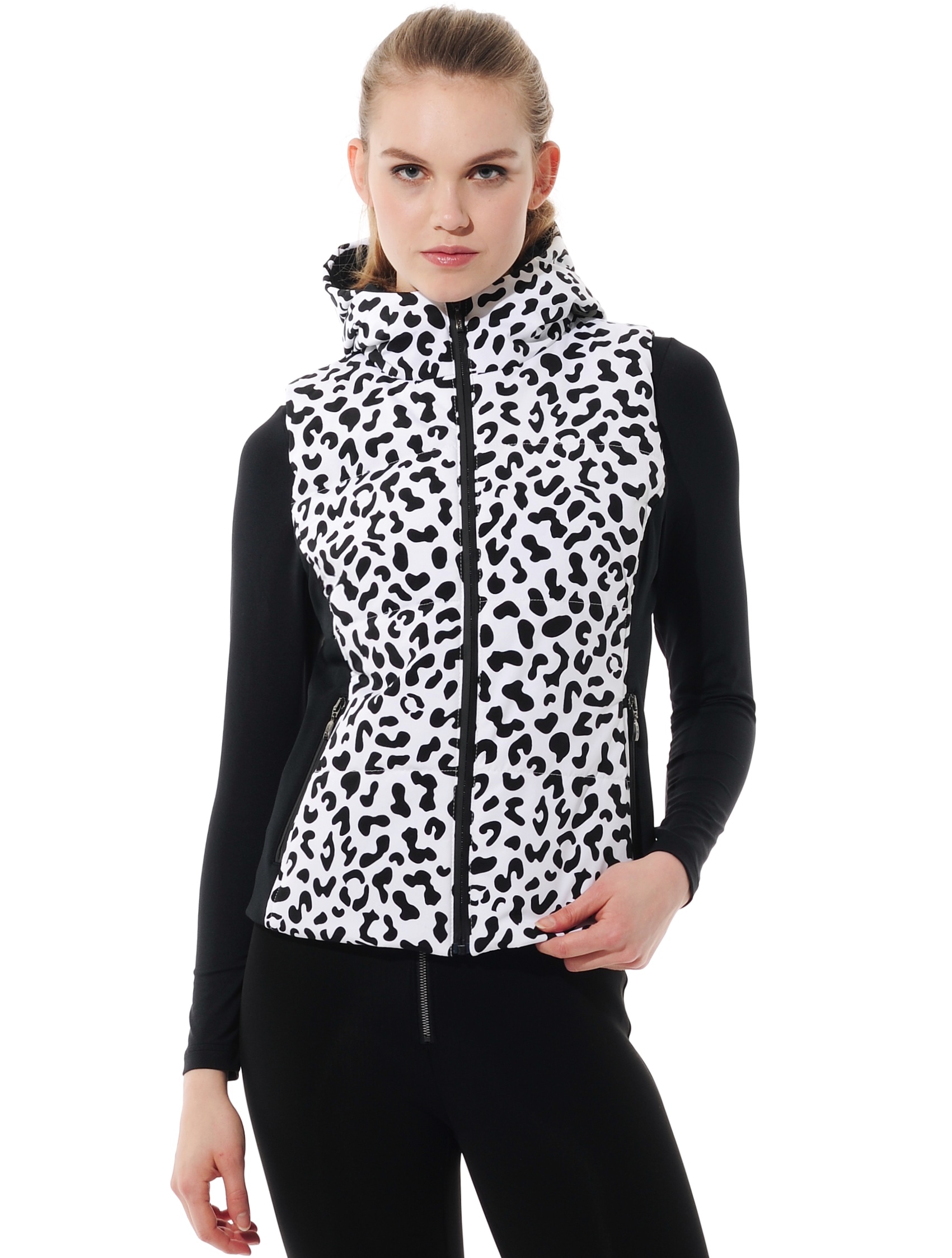 Power Stretch Print Weste black/white