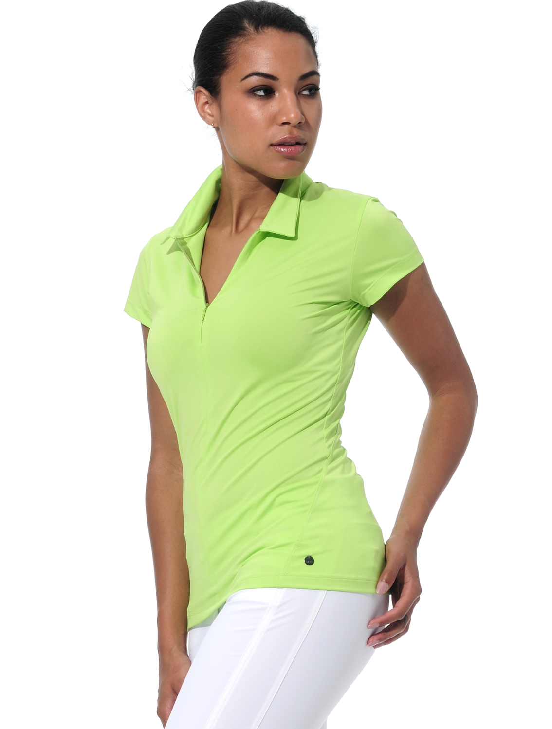 zip polo shirt flash green 