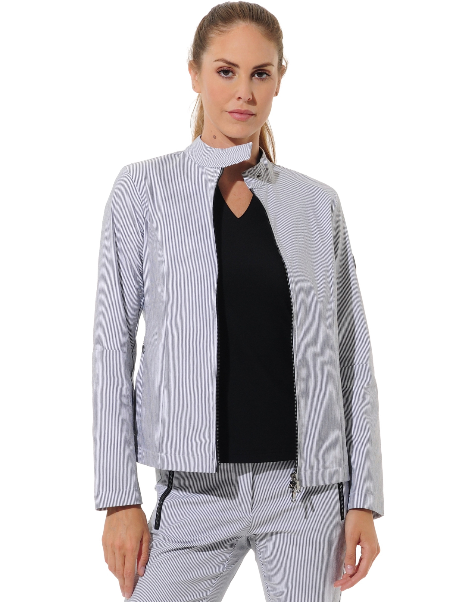 Cotton Stretch Jacke black/white