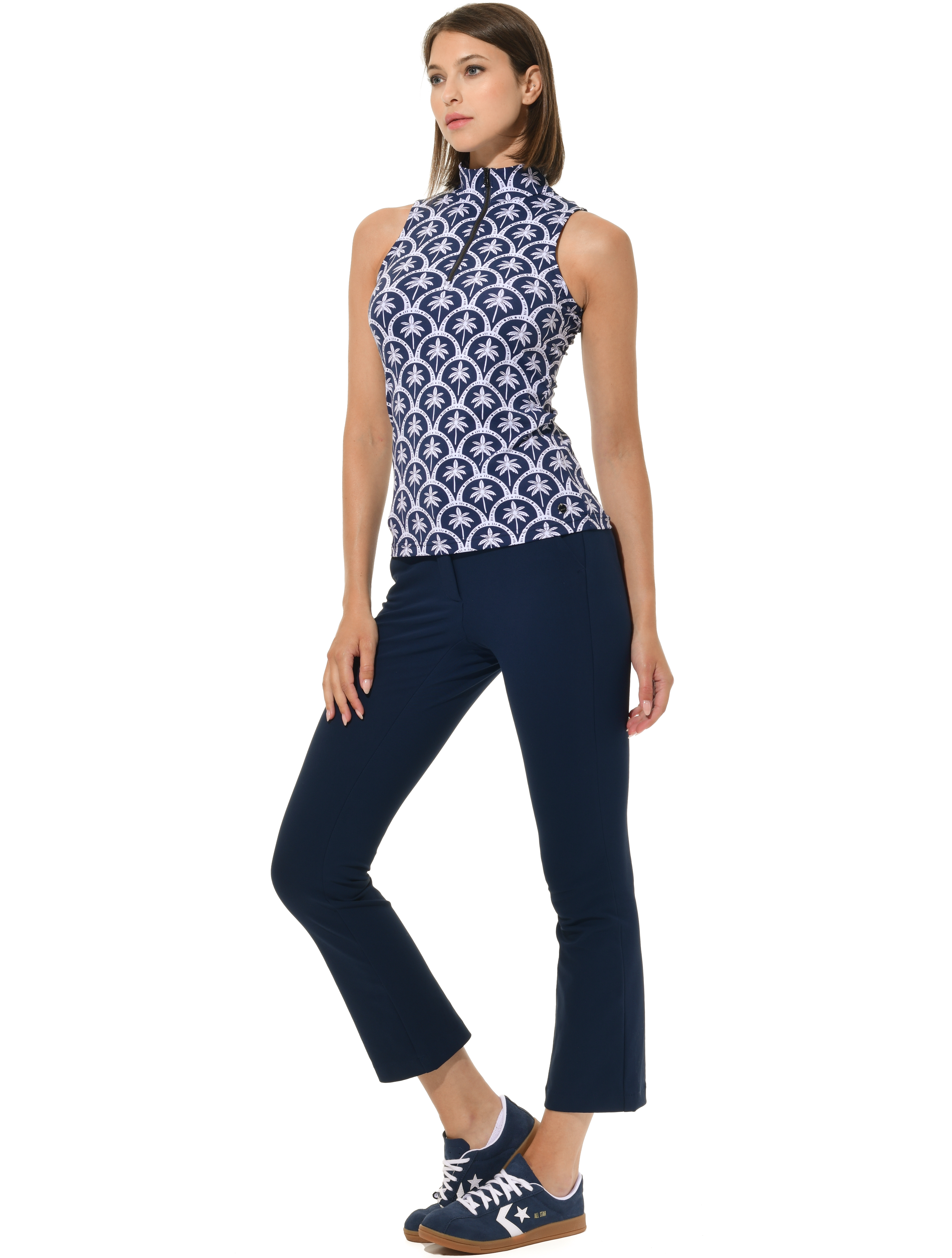 Bi-Stretch Gabardine ankle chinos navy