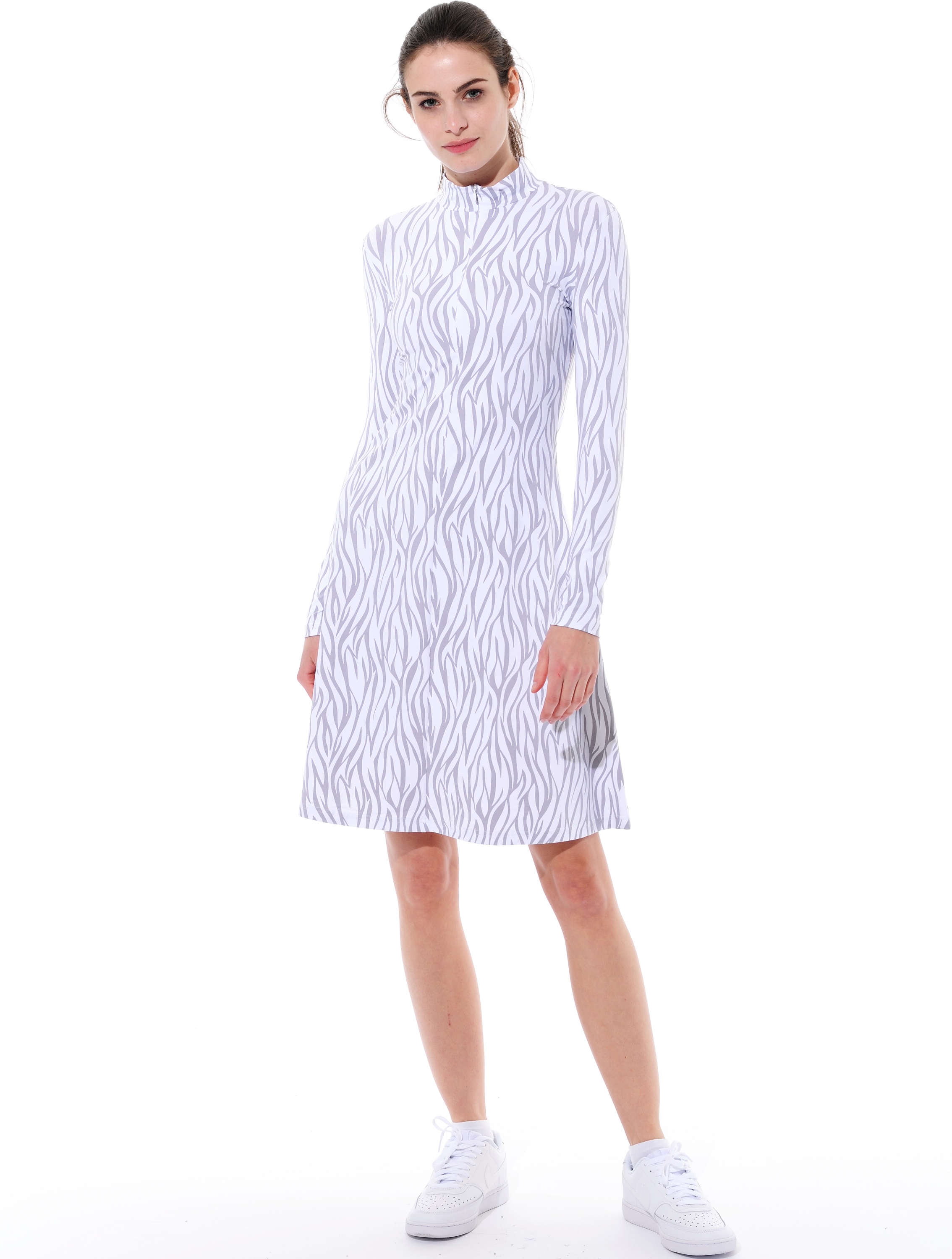 zebra skin print dress grey 