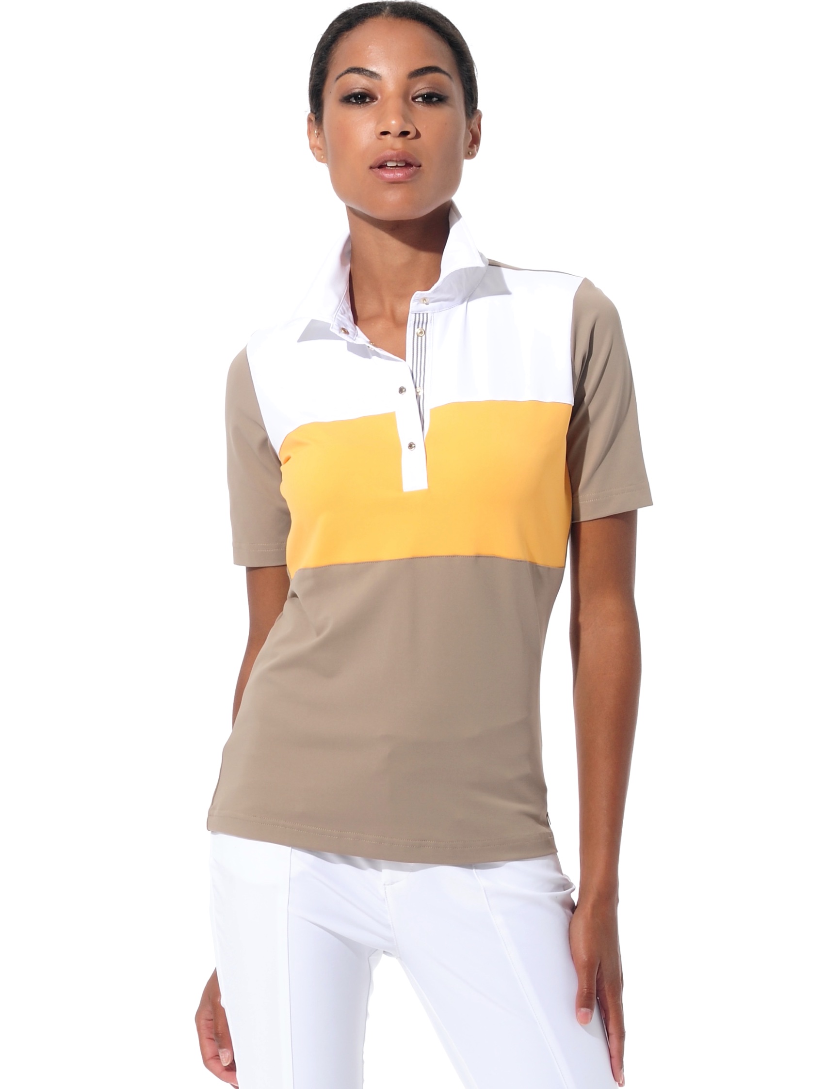 Meryl polo shirt taupe/apricot 