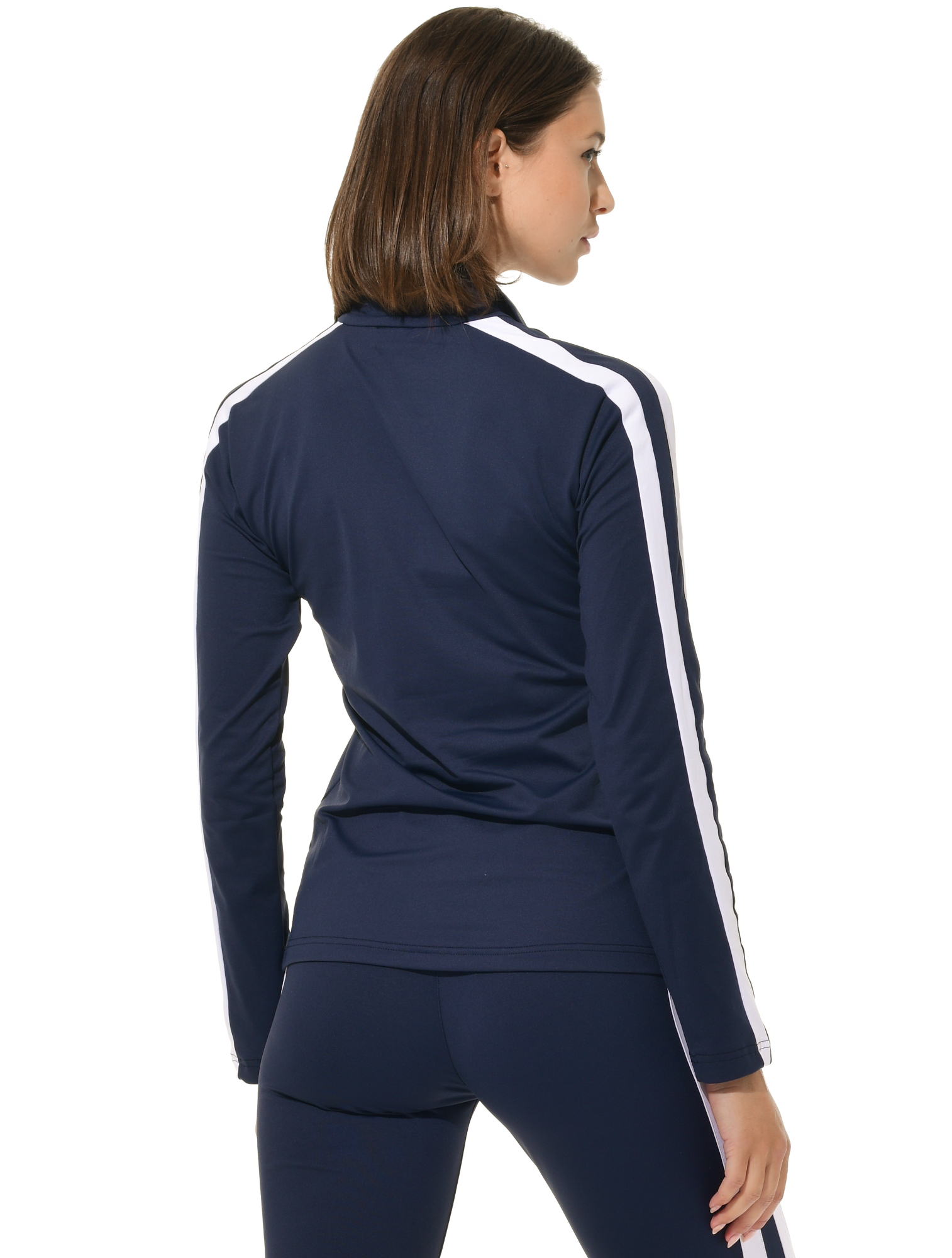 Jersey zip longsleeve navy/white