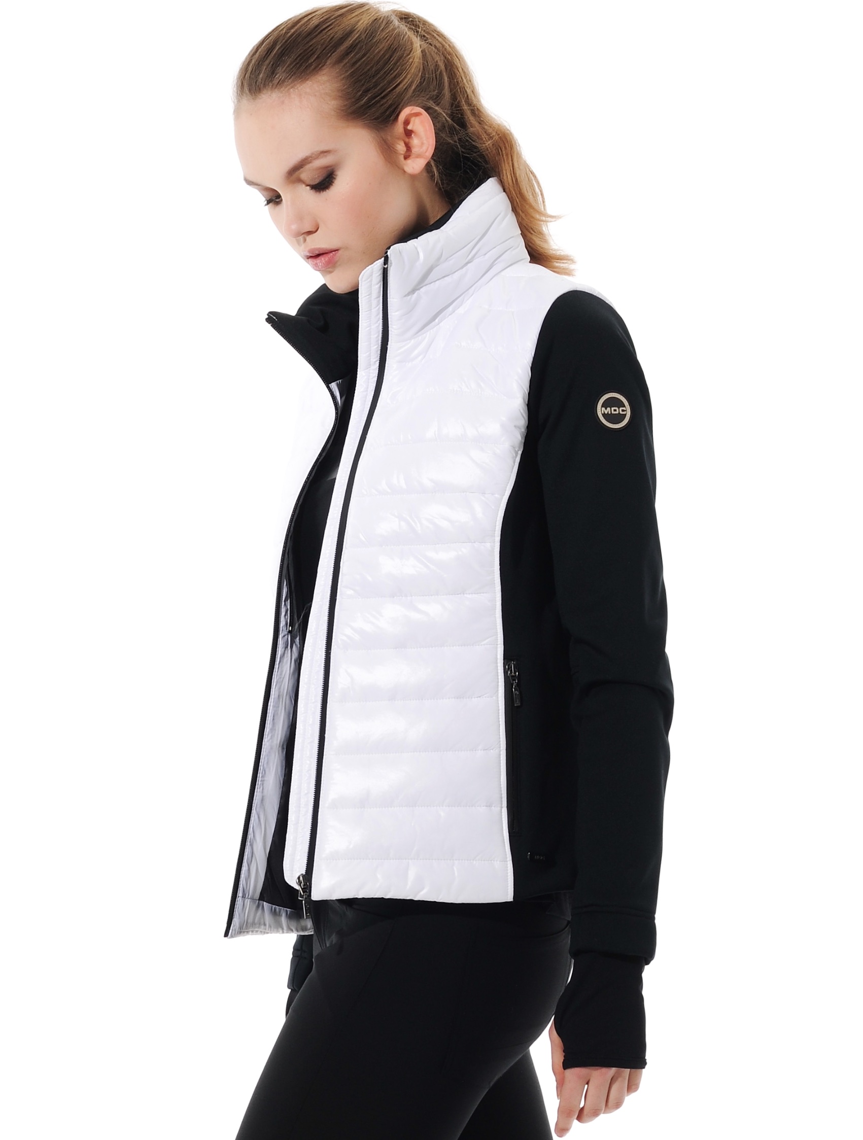 Shiny Power Stretch Steppjacke white/black