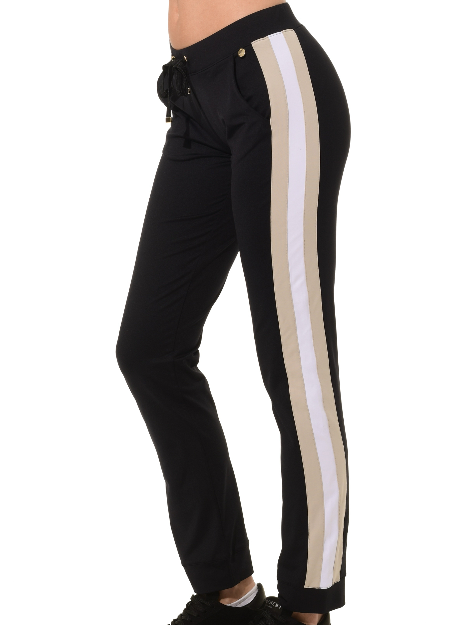 Jersey Track Pants black/light taupe/white