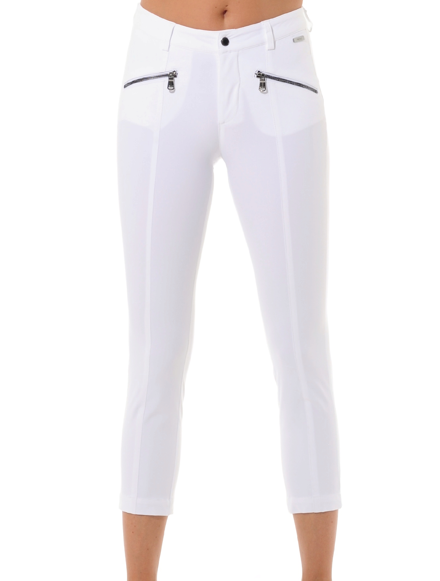 4way stretch curvy cropped pants white 