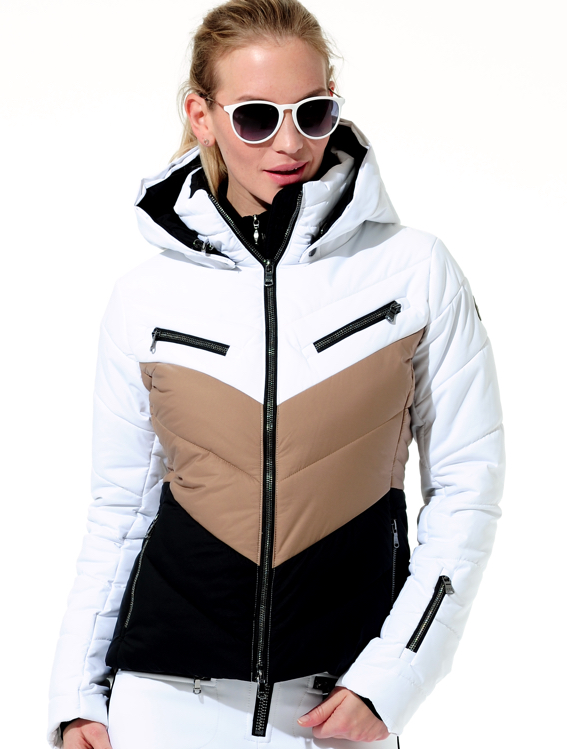 stretch ski jacket black/chestnut 