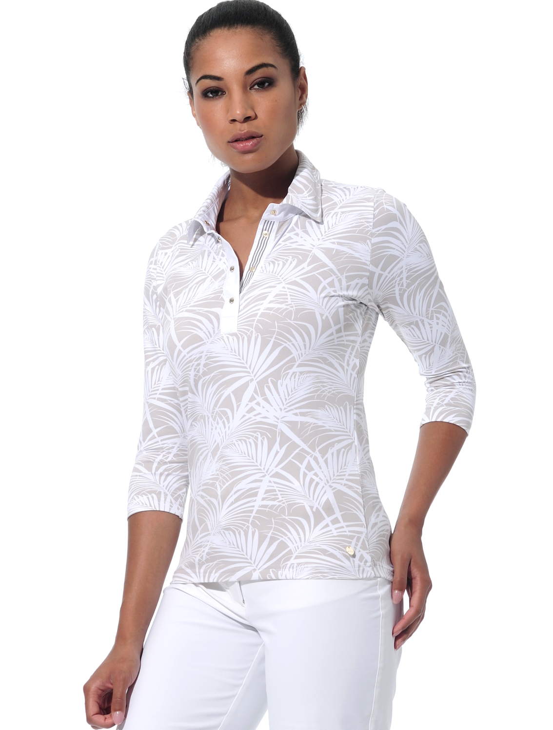 Jungle Print Polo light taupe