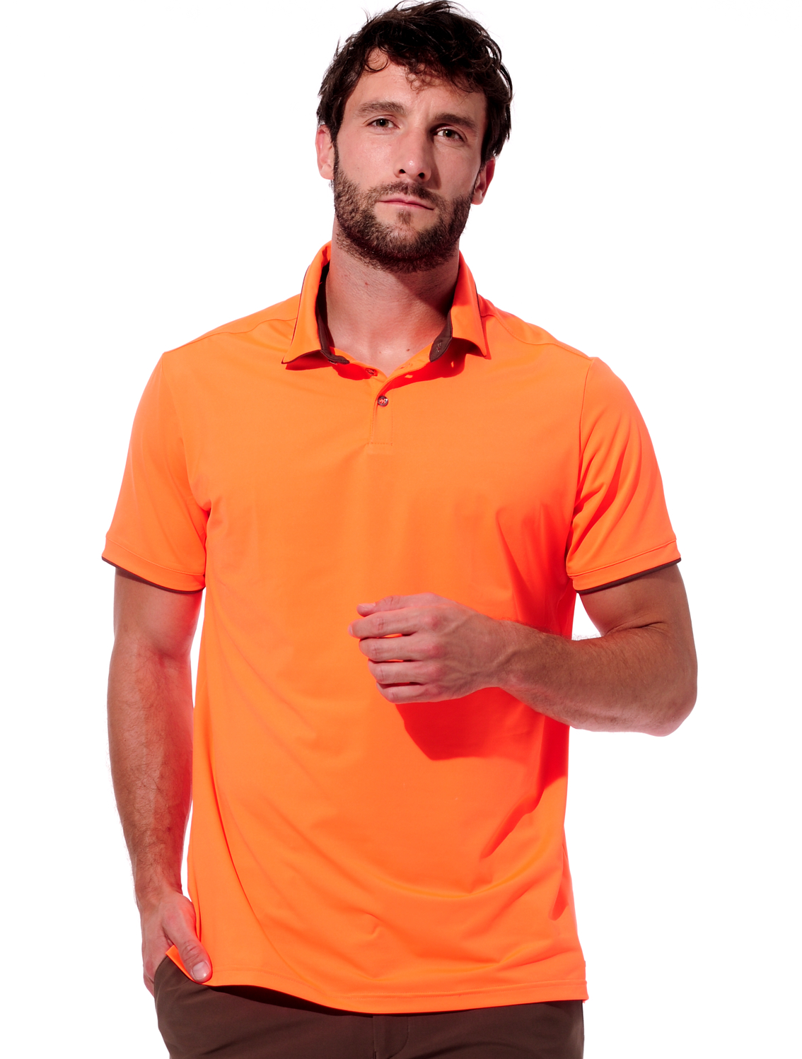 Dryness Polo neon orange/chocolate