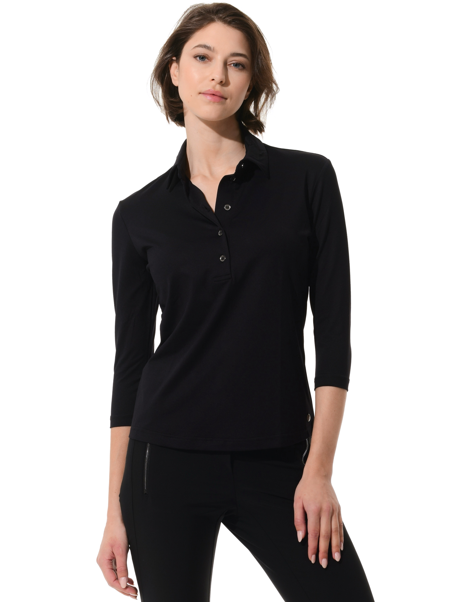 Jersey golf polo shirt black