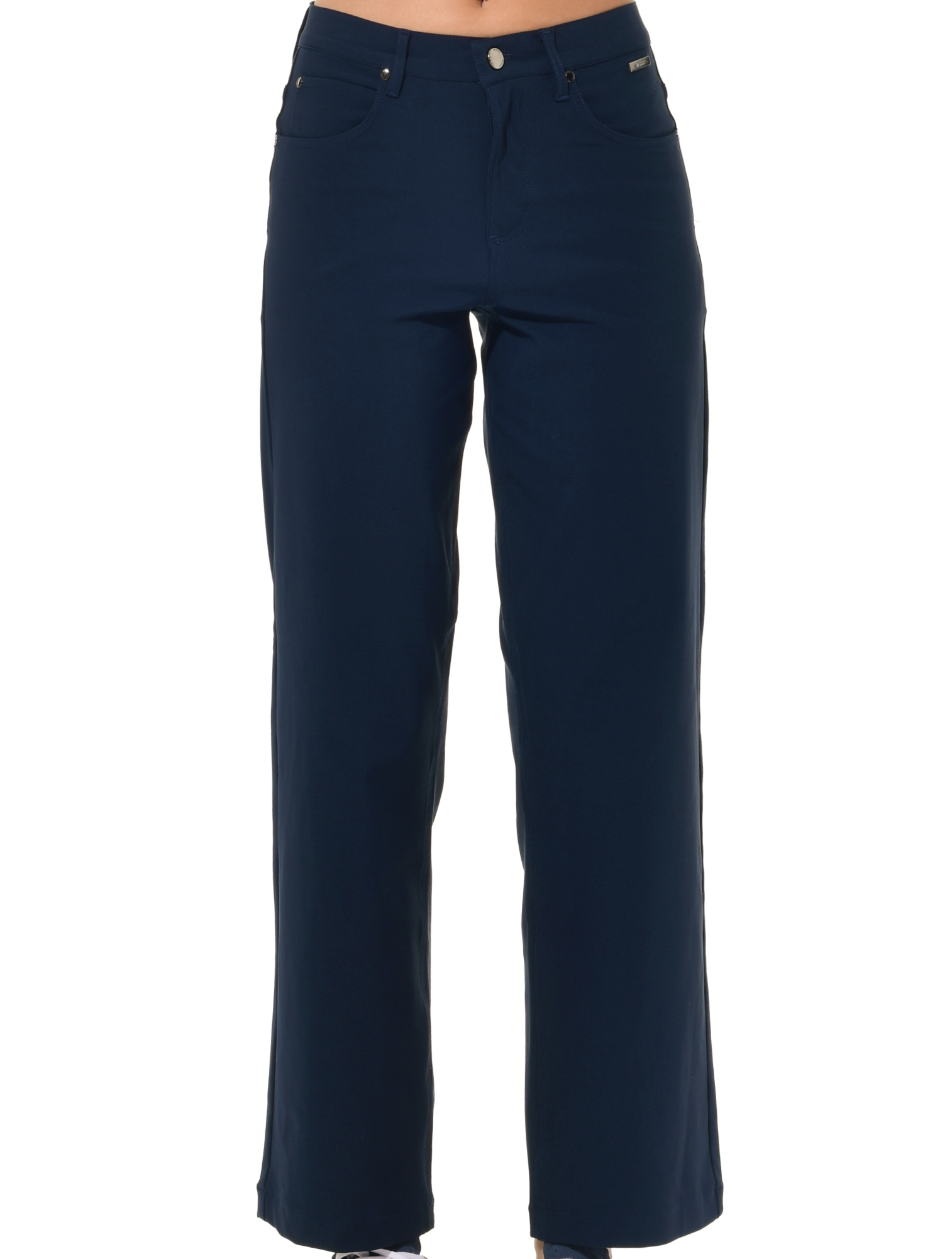 Bi-Stretch Gabardine Wide Leg Pants navy
