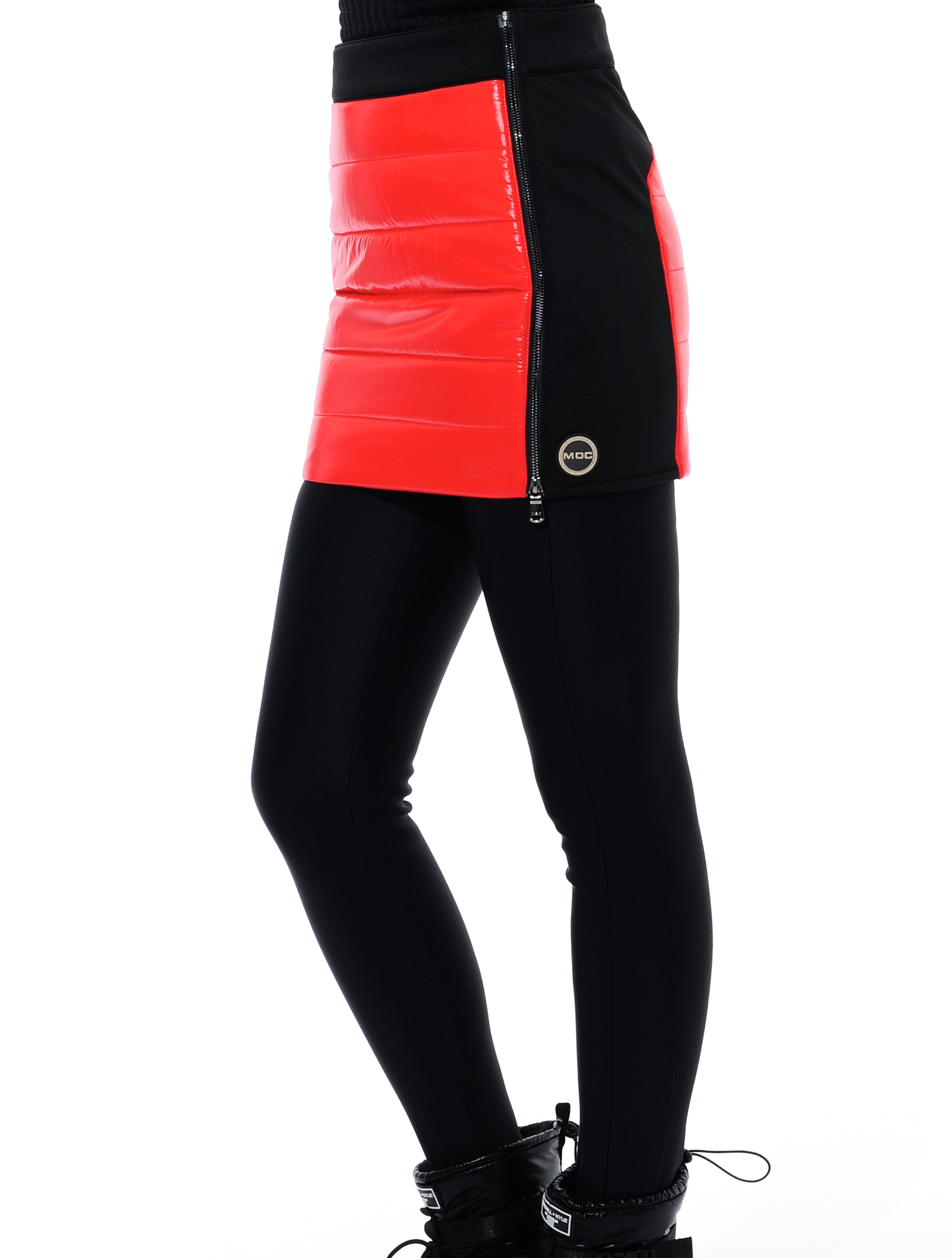 shiny power stretch skirt red 