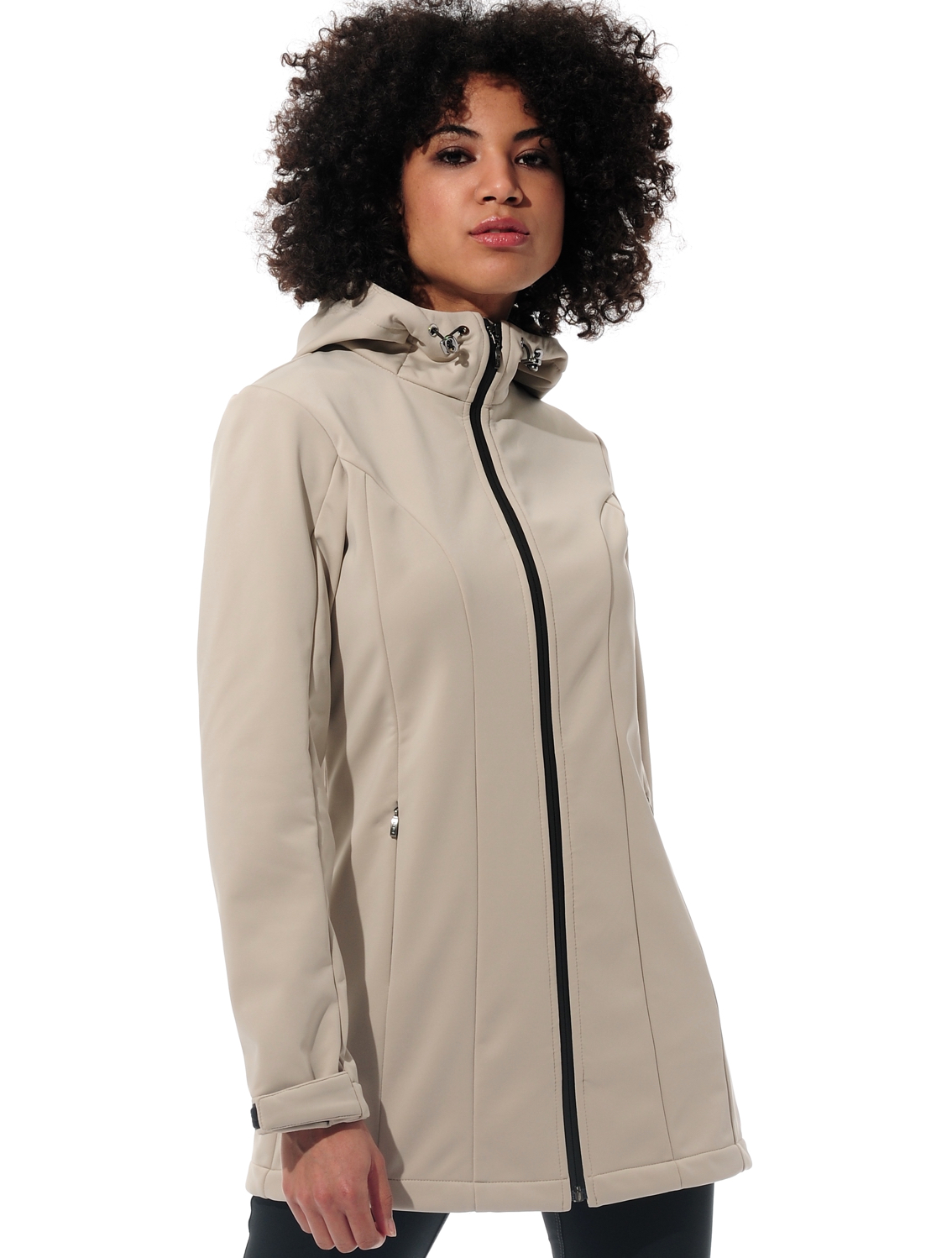 power stretch long jacket light taupe 