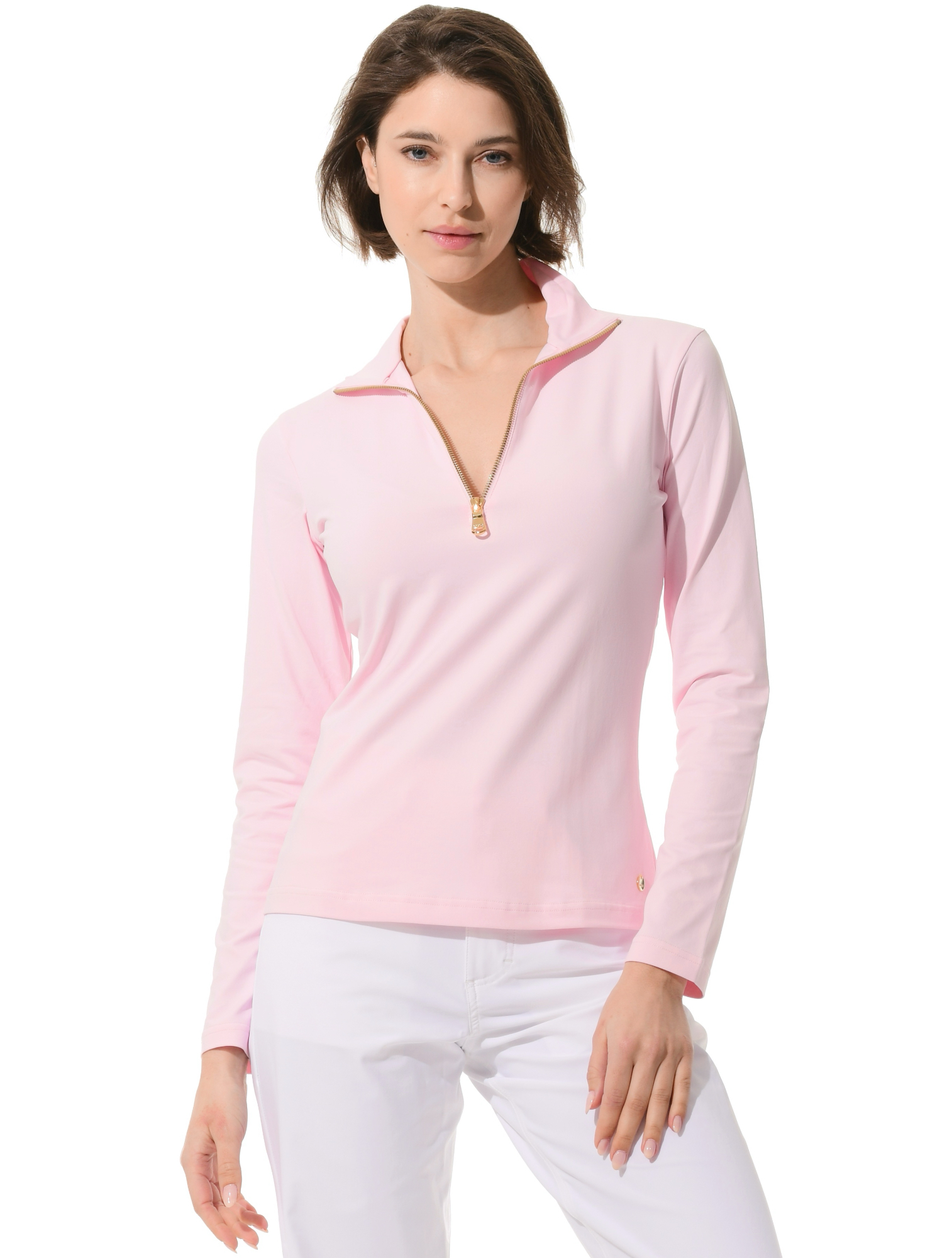 Jersey zip longsleeve macaron