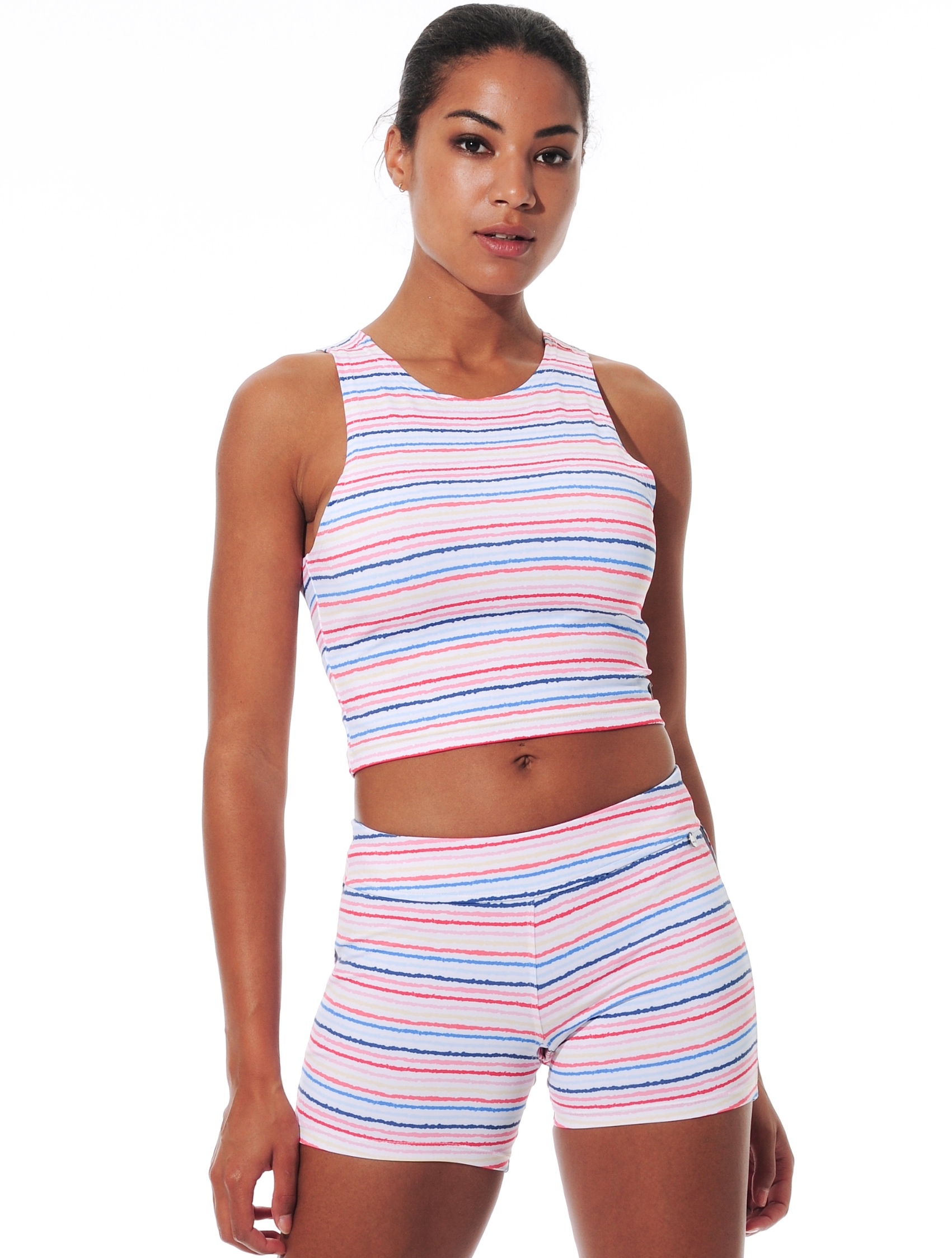 Rainbow Stripe Print Crop Top