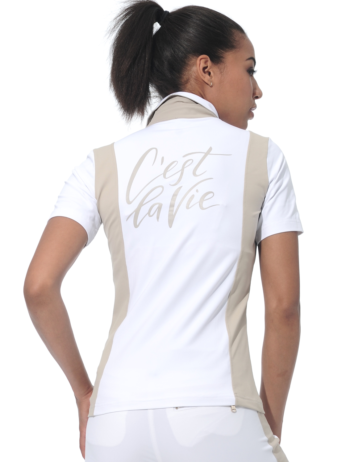 Meryl polo shirt white/light taupe 