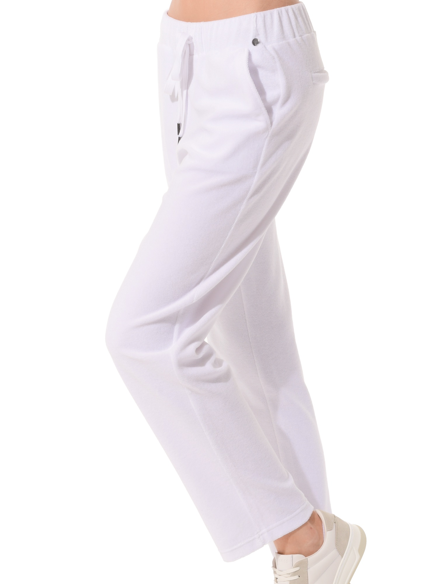 Terry wide leg pants white