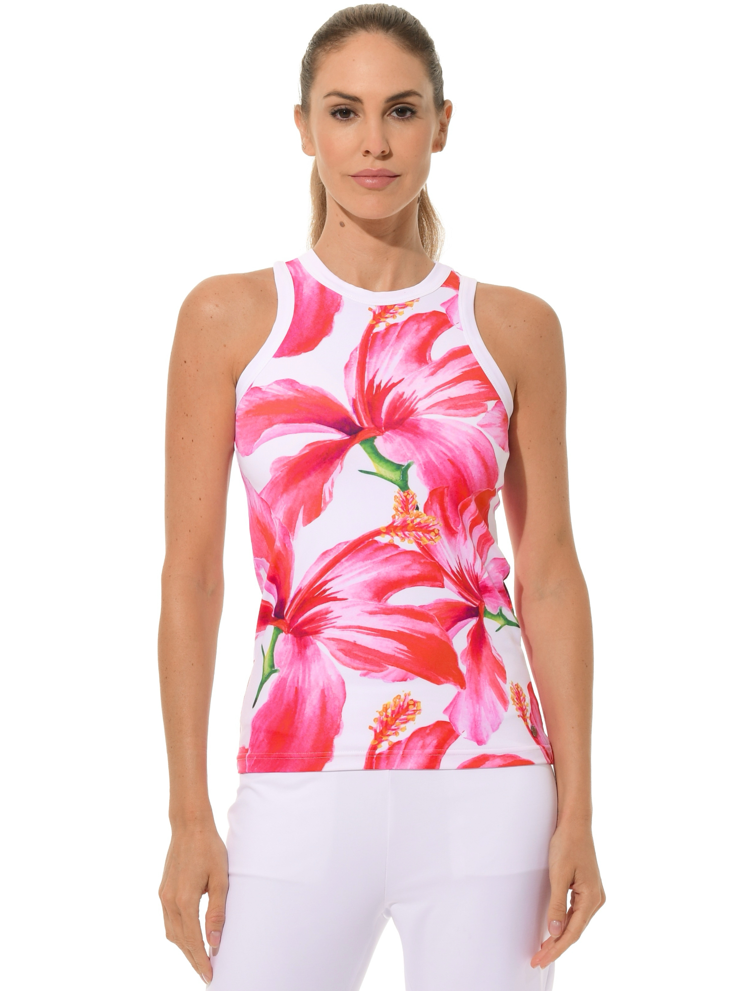 Hibiscus Print Tank Top