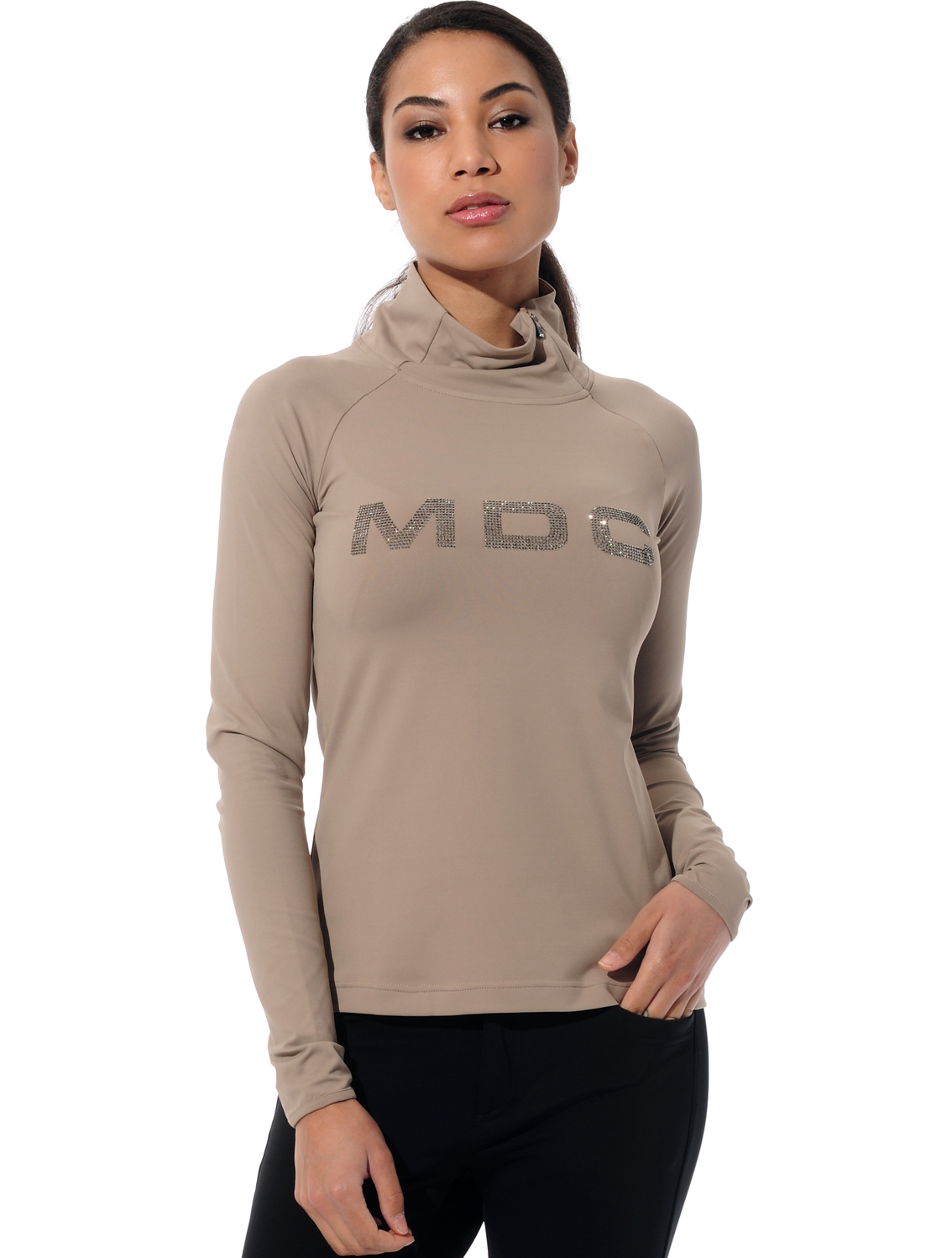 Meryl Zip Longsleeve taupe