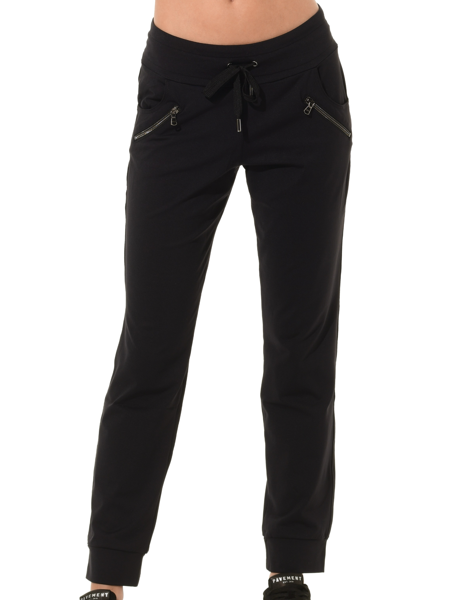 Jersey travel pants black