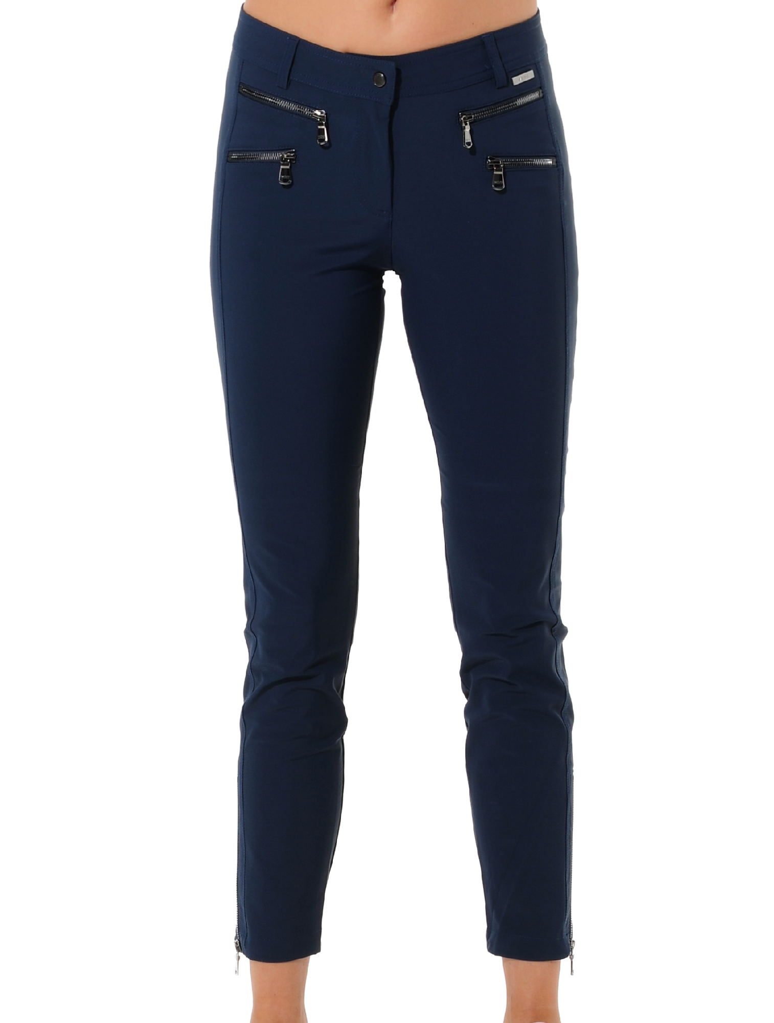 4way Stretch Double Zip Ankle Pants navy