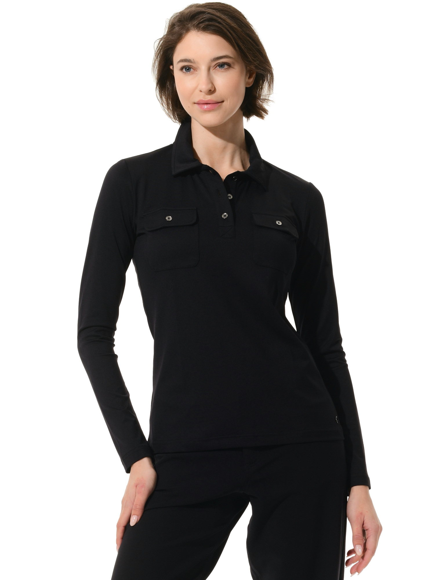 Jersey golf polo shirt black