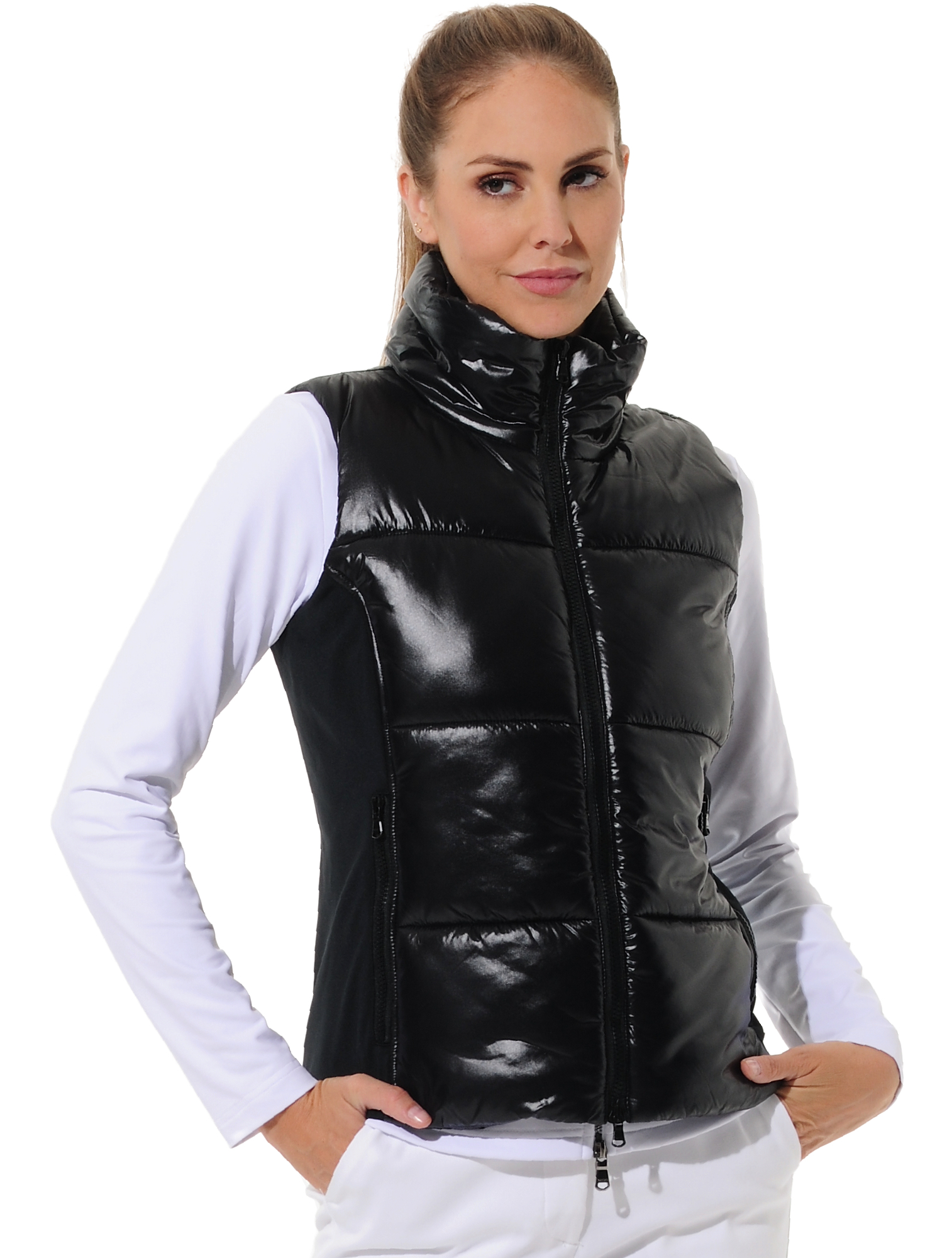 Shiny vest black 