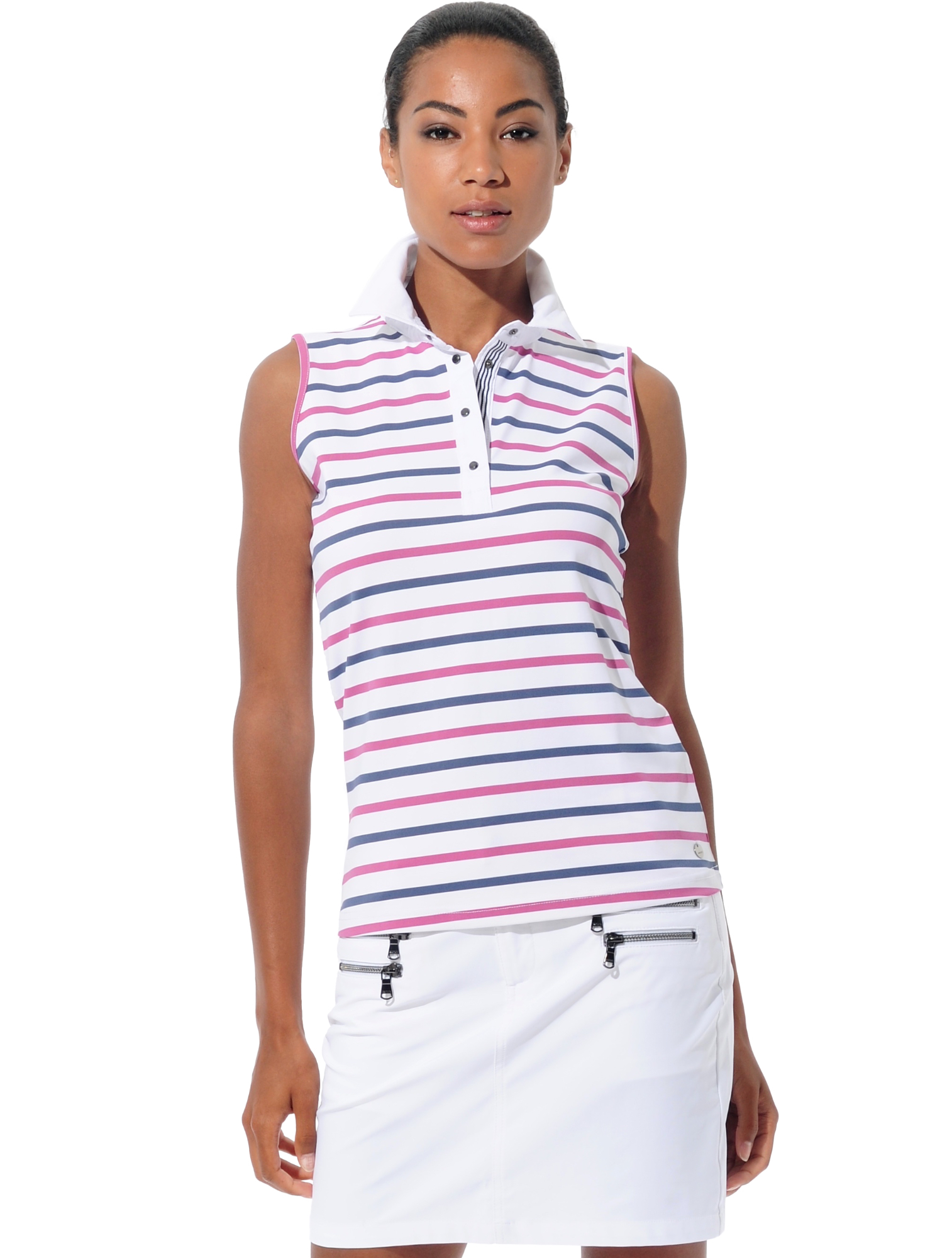 St. Tropez Print Polo cassis/navy