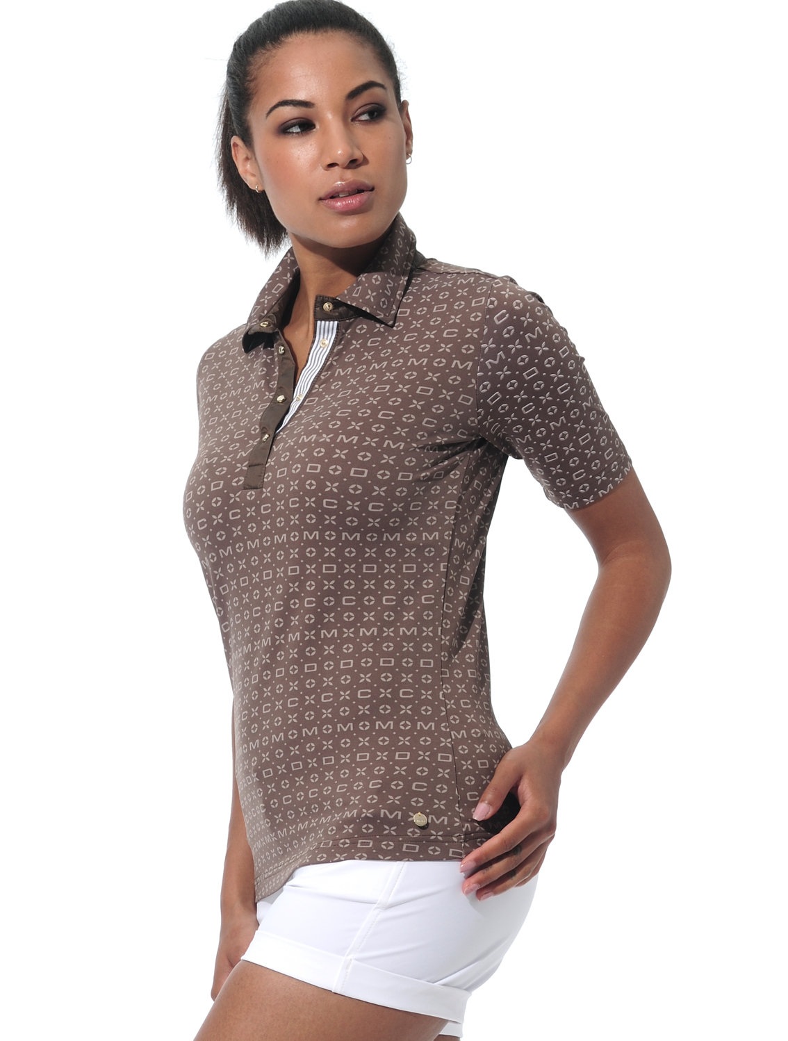 Classic Print Polo chocolate