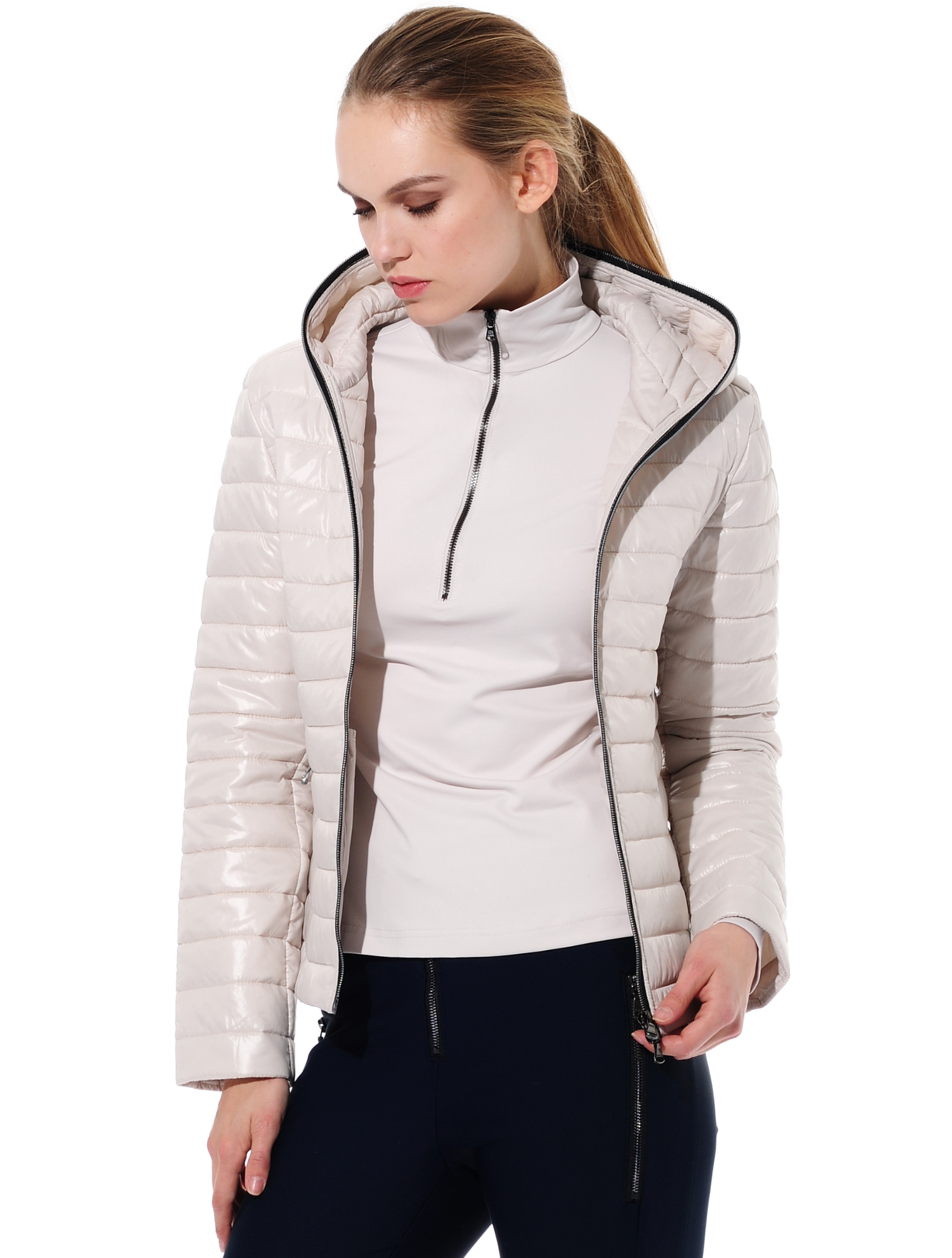 shiny puffer jacket linen 