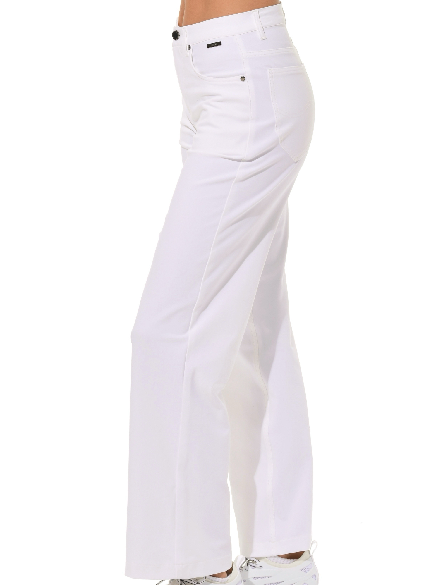 Bi-Stretch Gabardine Wide Leg Pants white