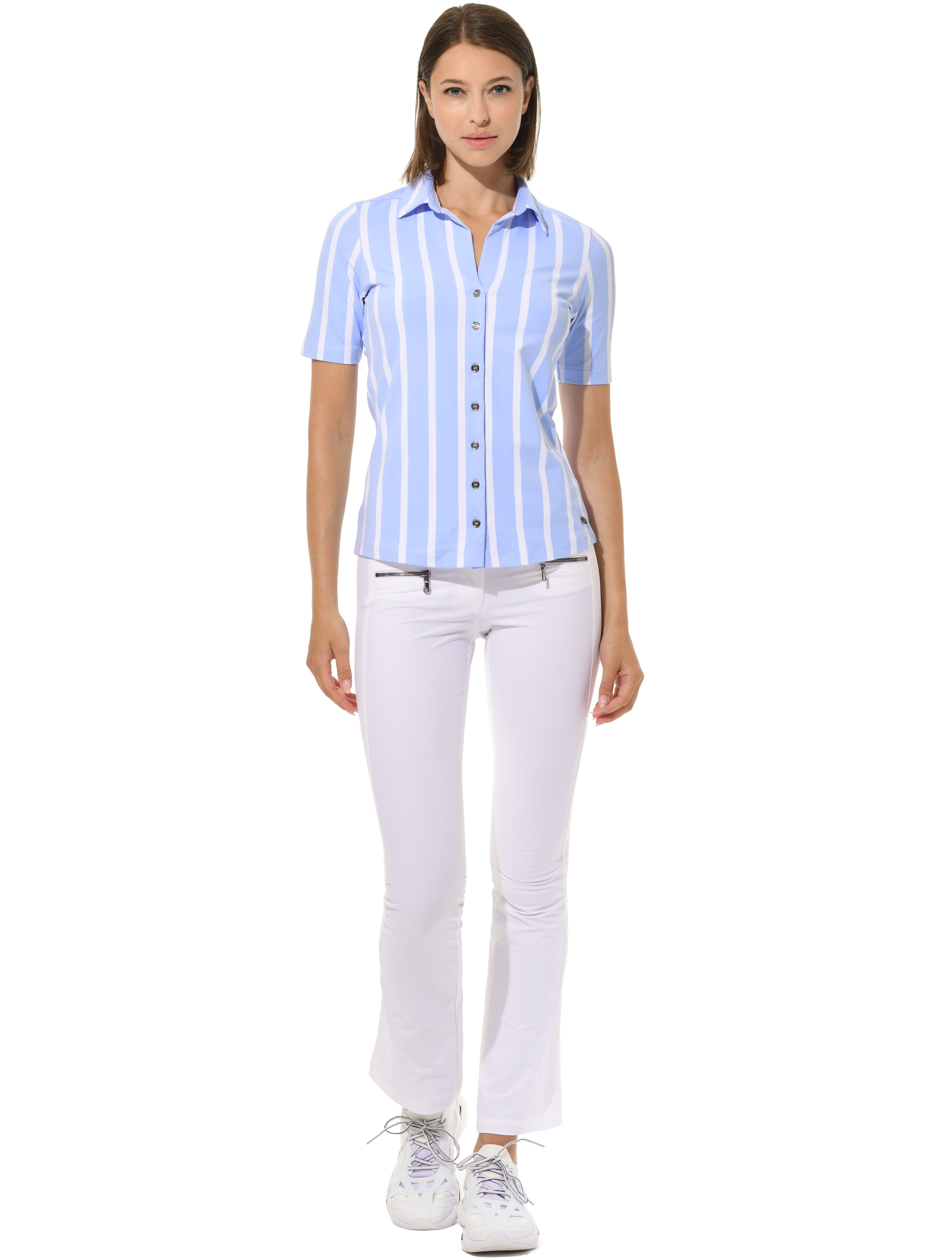 Cannes Print Golf Poloshirt cornflower