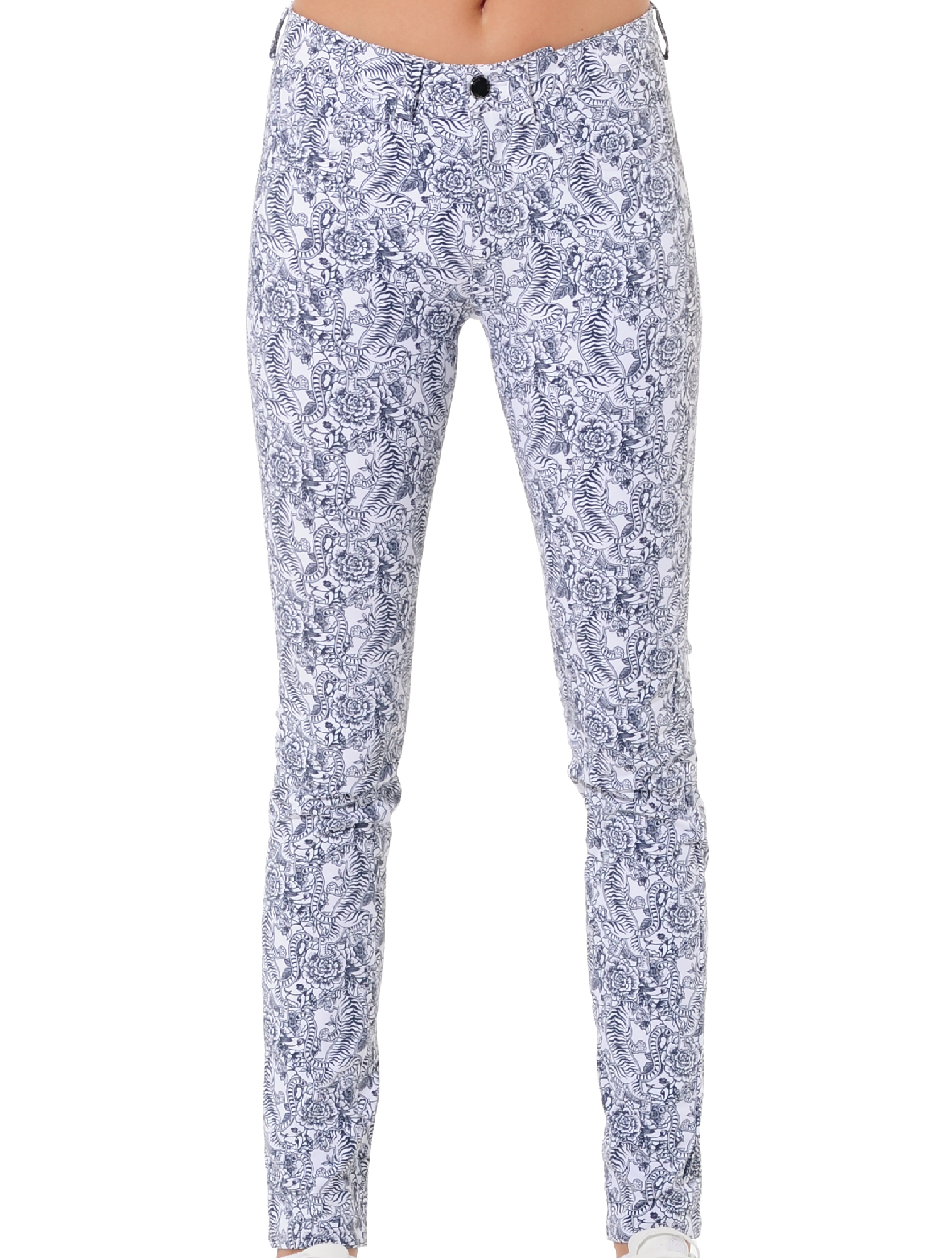 Tiger print skinny jeans night blue 