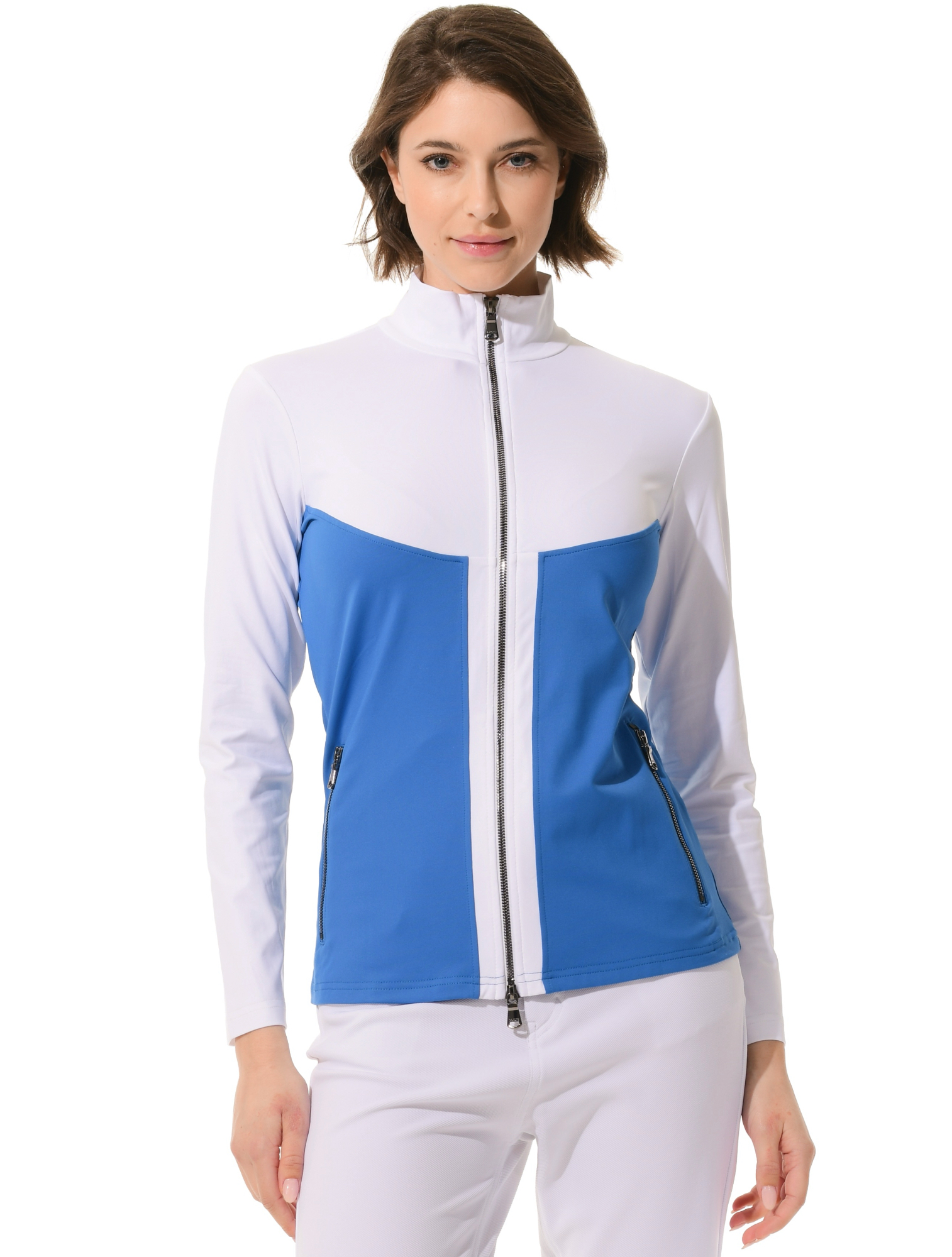 Jersey full zip midlayer ibiza/white