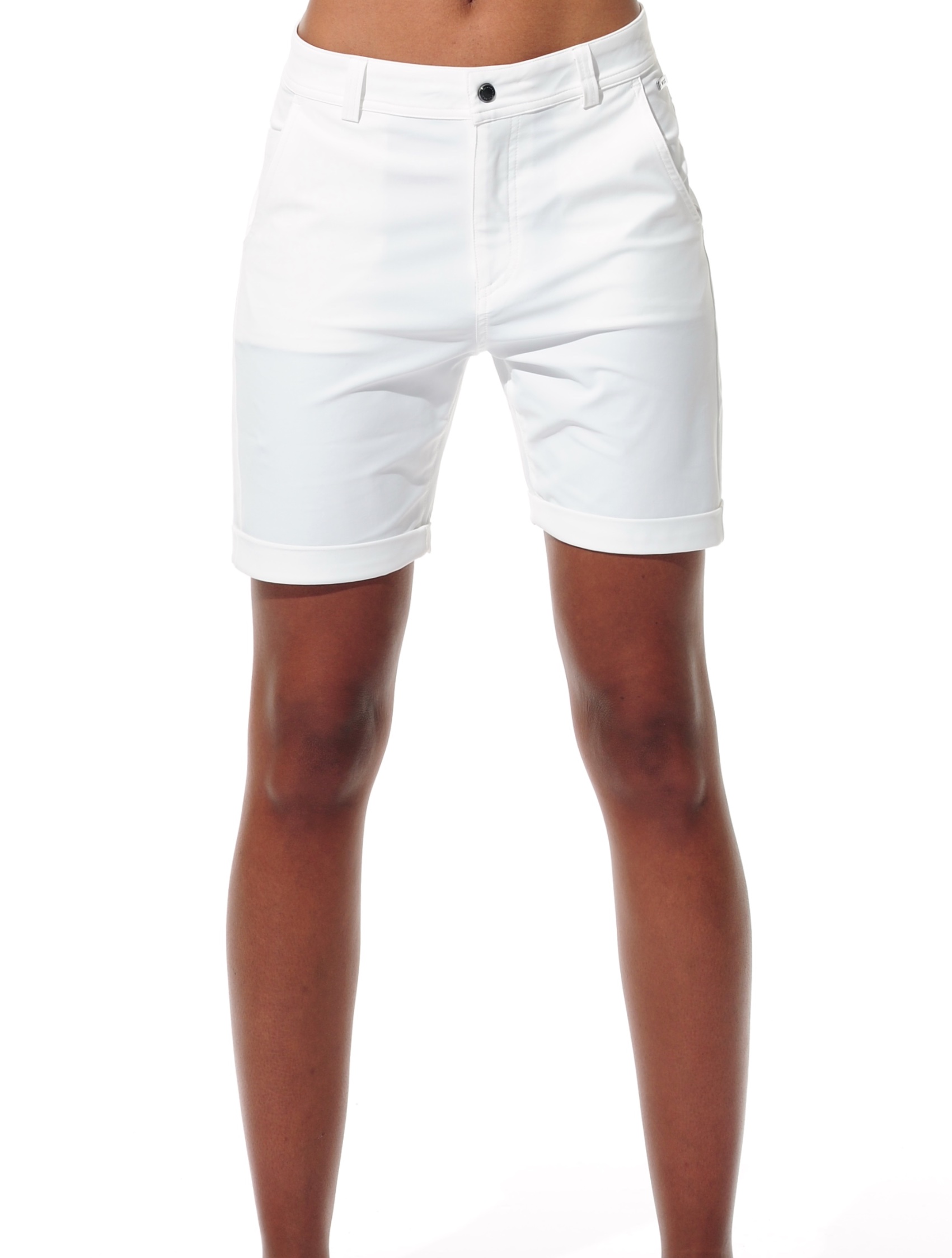 Shiny Stretch Shorts creamy white