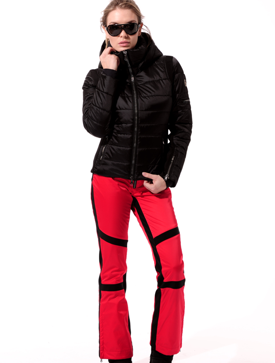 stretch ski pants red 