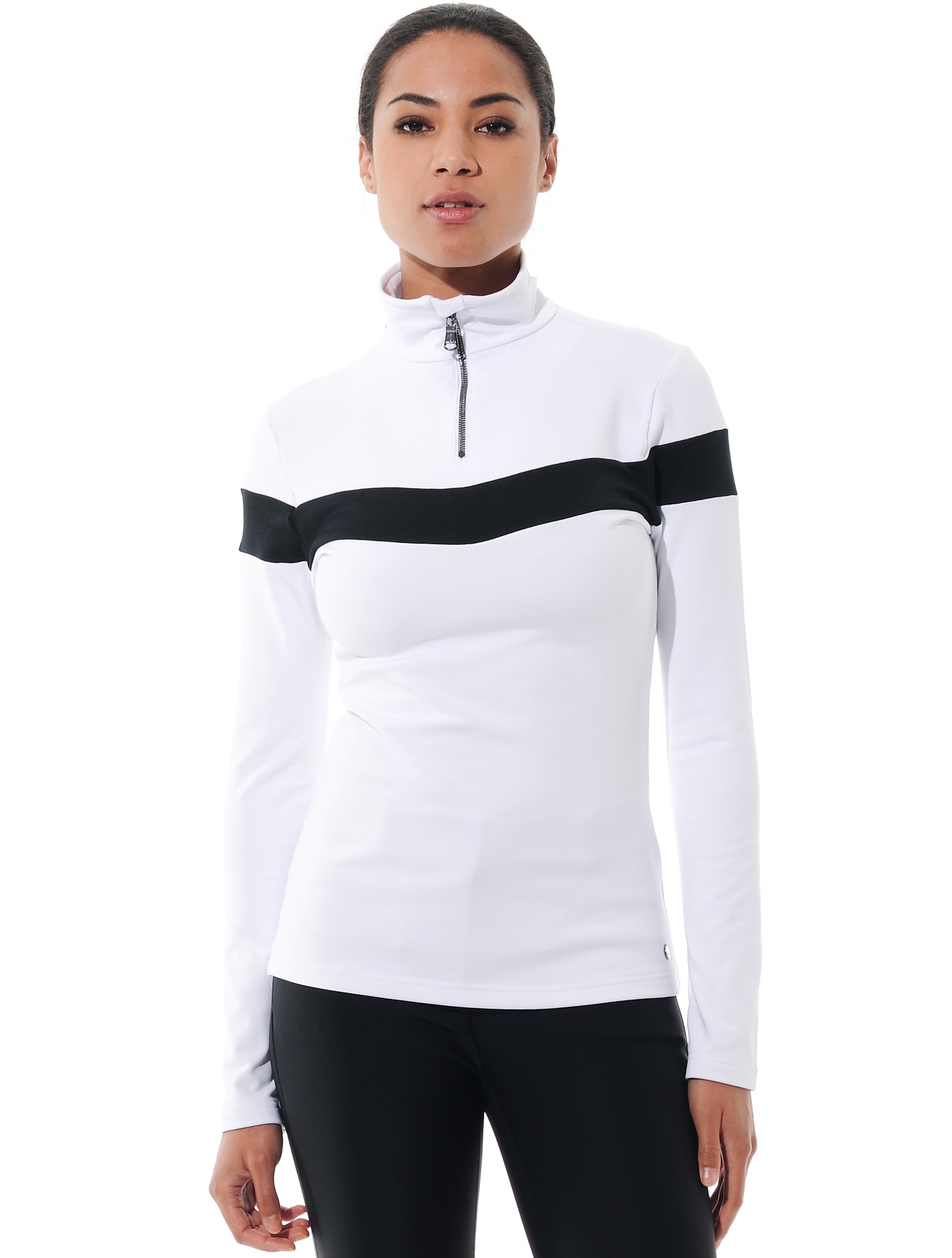 Softex zip longsleeve white/black 