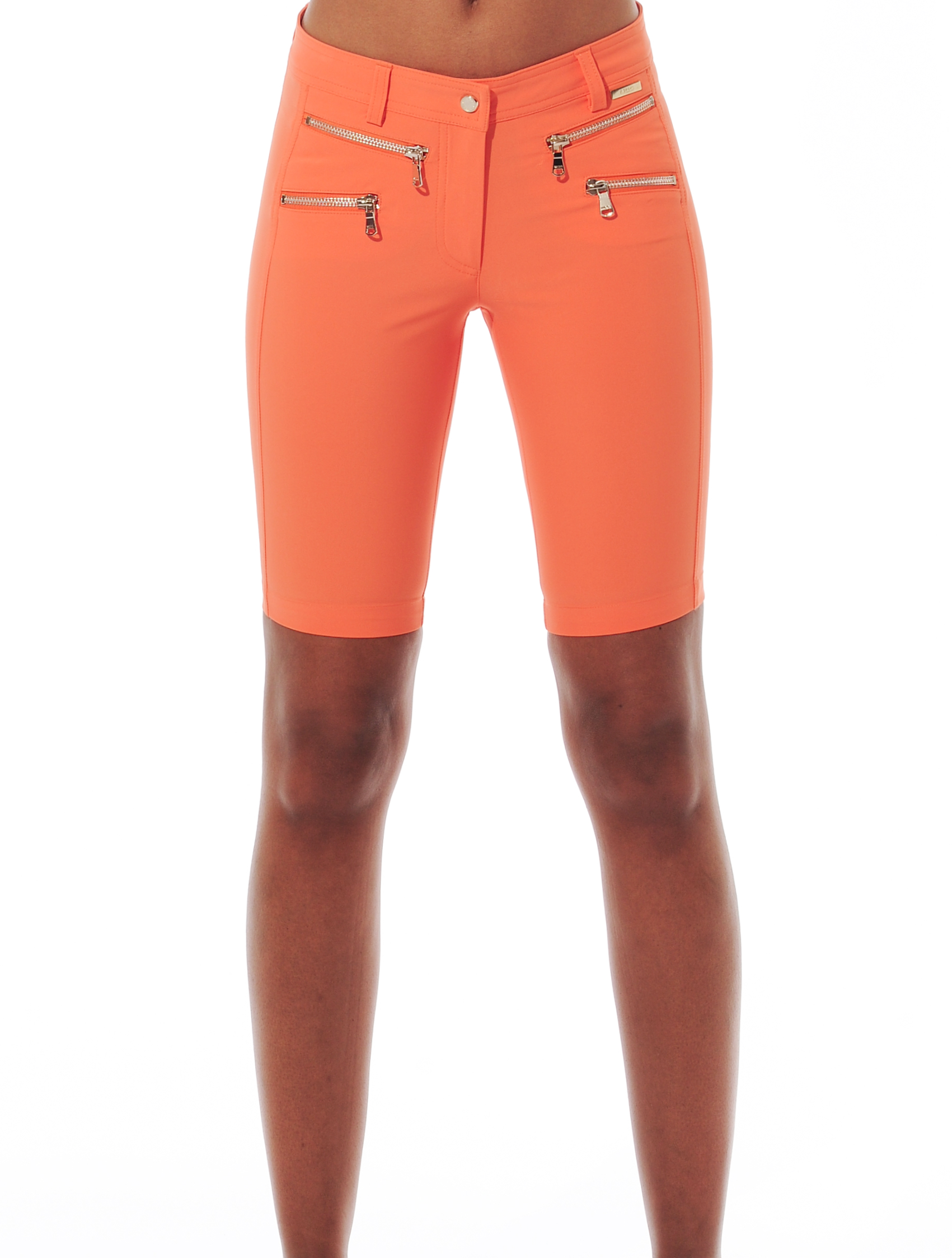 4way Stretch Double Zip Shorts papaya