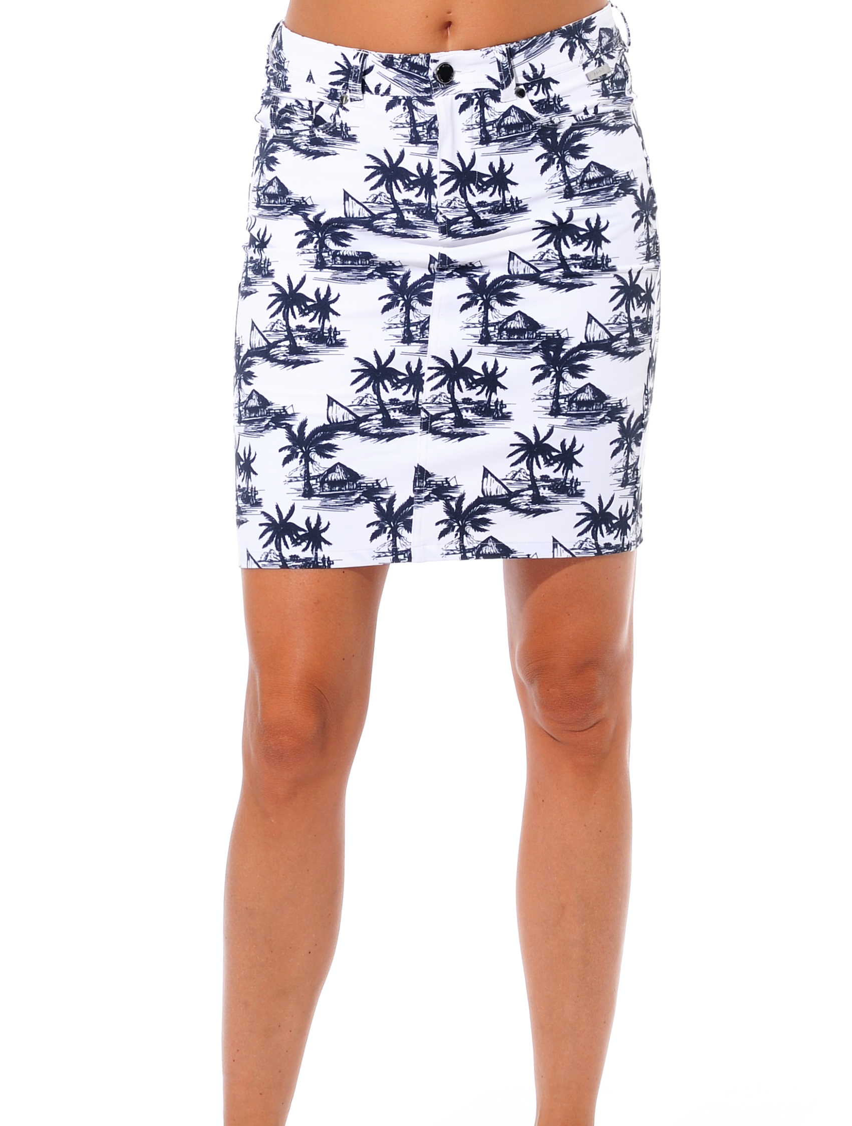 Seaside print golf skort night blue 