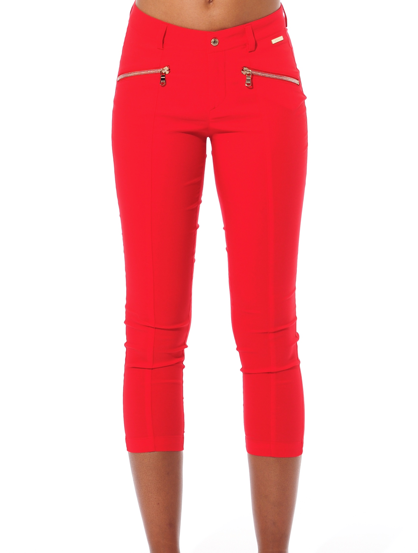 light stretch curvy cropped pants red 