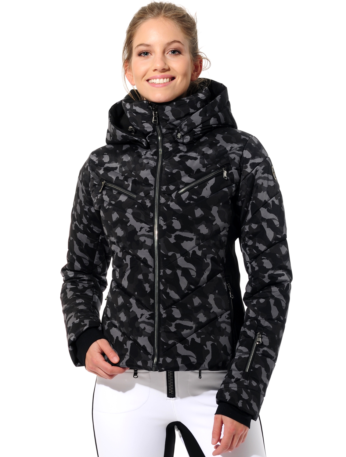 Stretch Print Skijacke camouflage/black